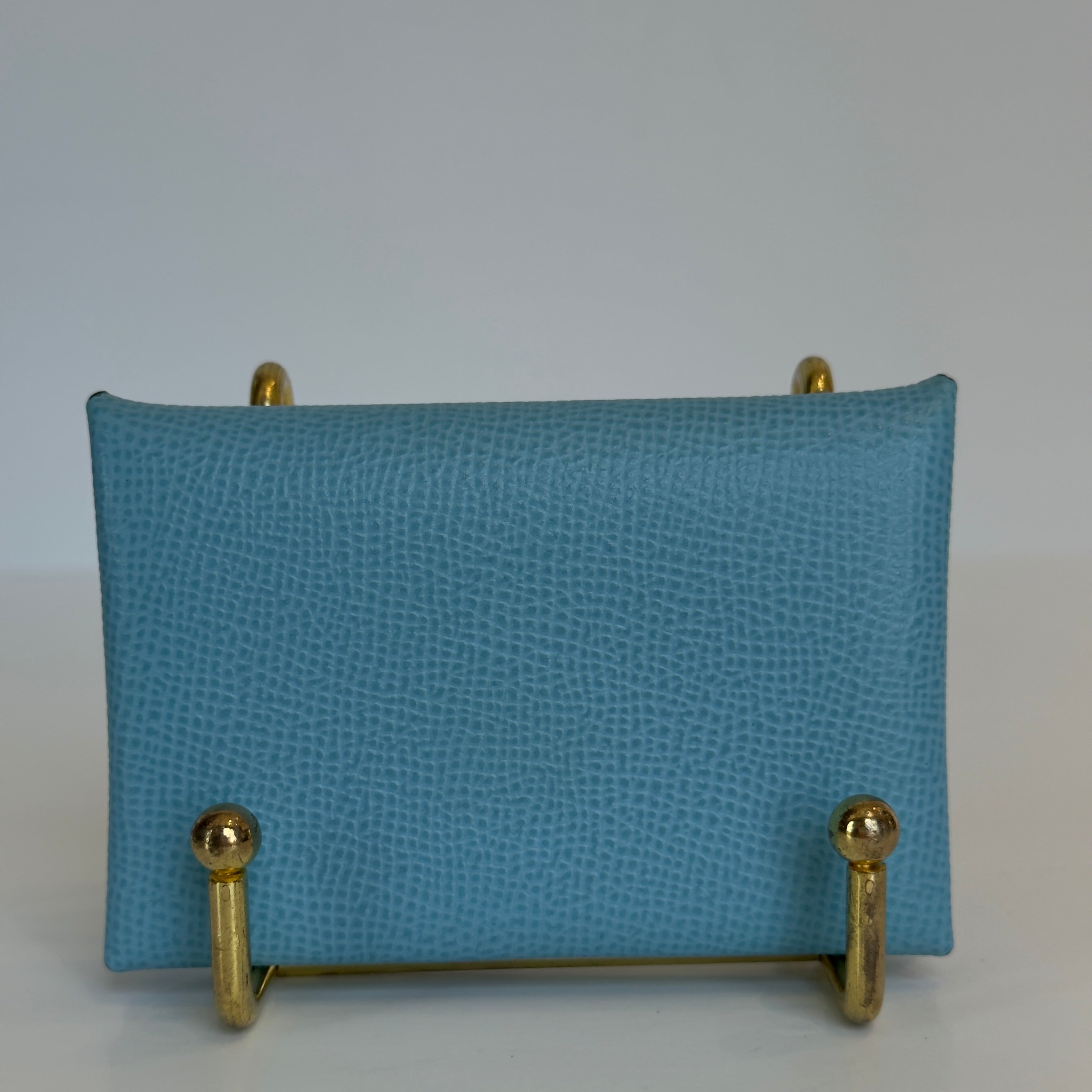 Hermes Blue Calvi Card Holder - Queen May