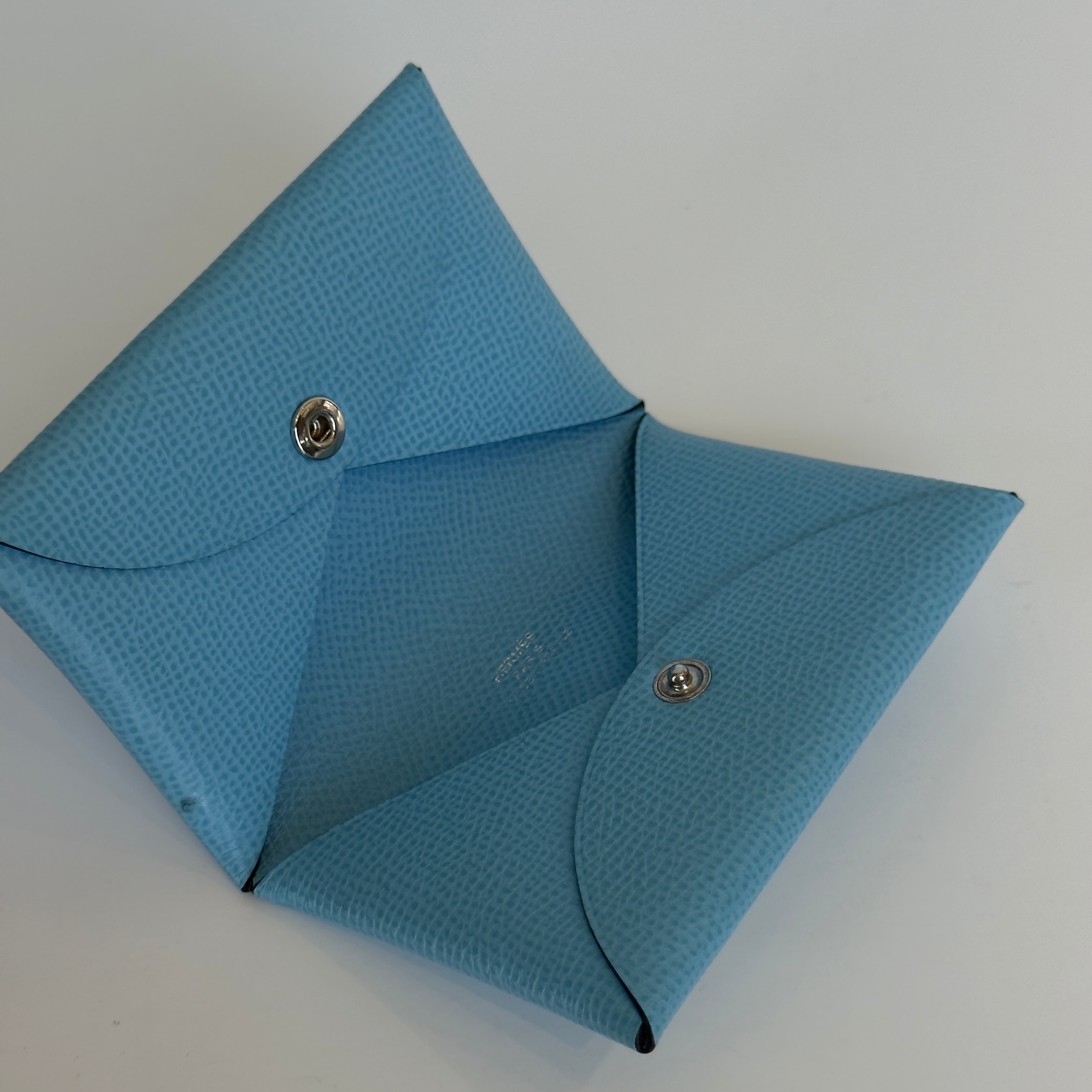 Hermes Blue Calvi Card Holder - Queen May