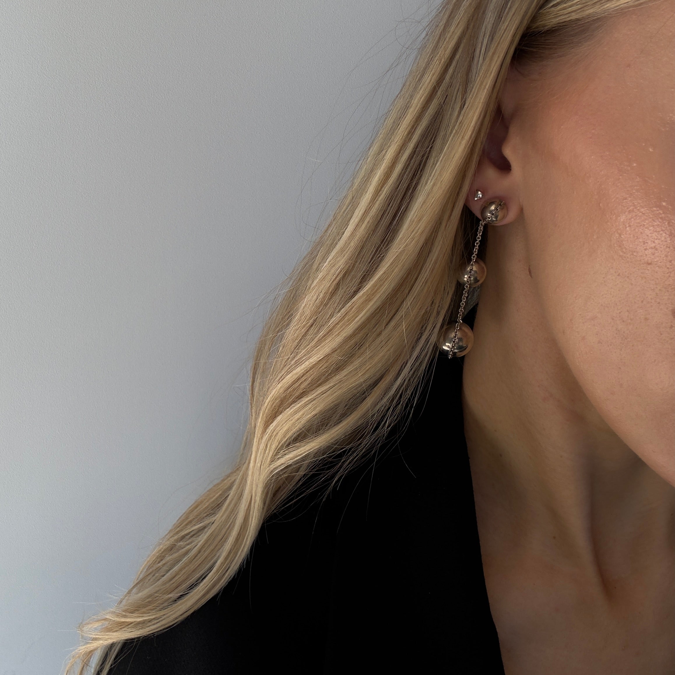 Tiffany and Co Hardware Triple Drop Earrings In Sterling Silver - Queen May