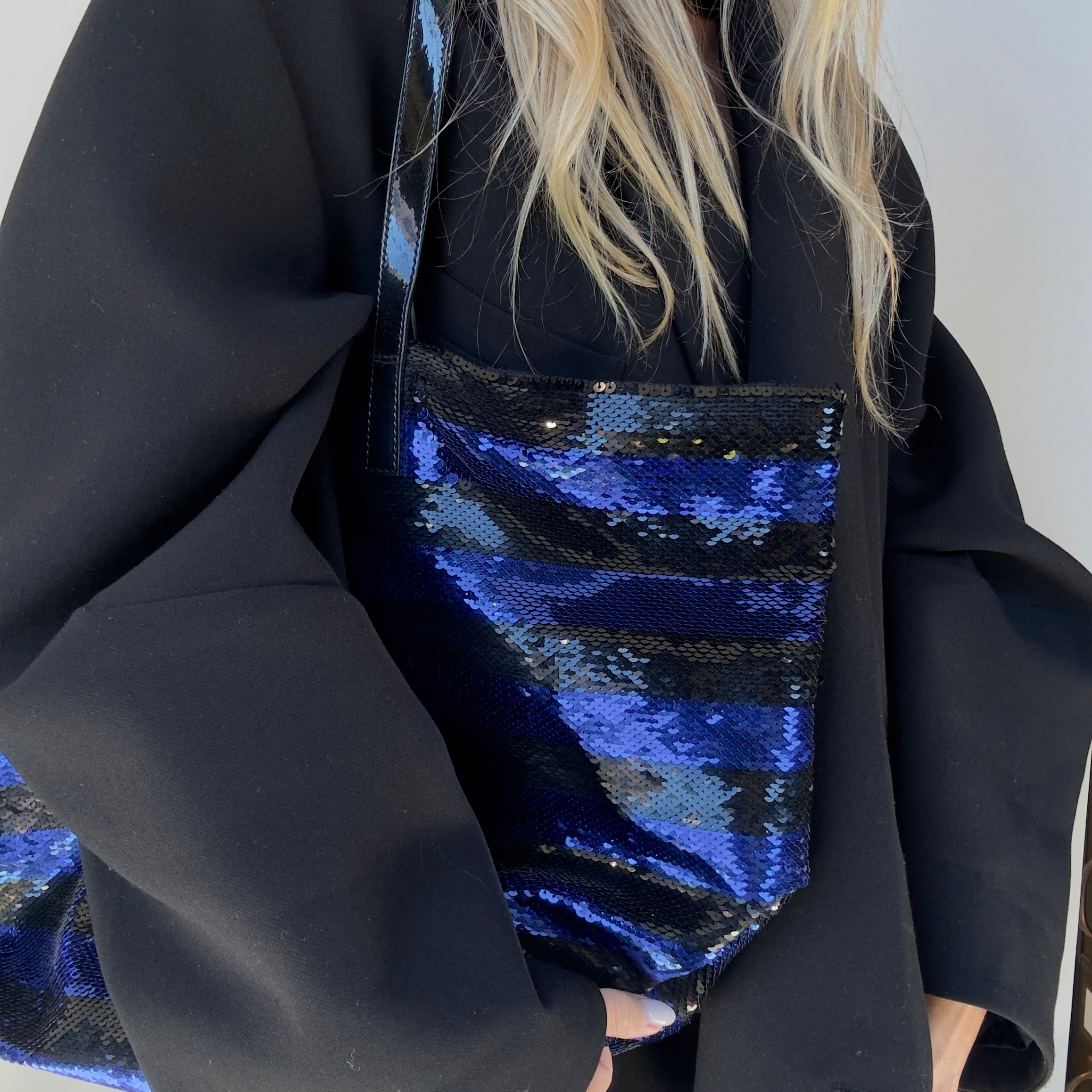 Prada Purple and Black Sequin Tote - Queen May