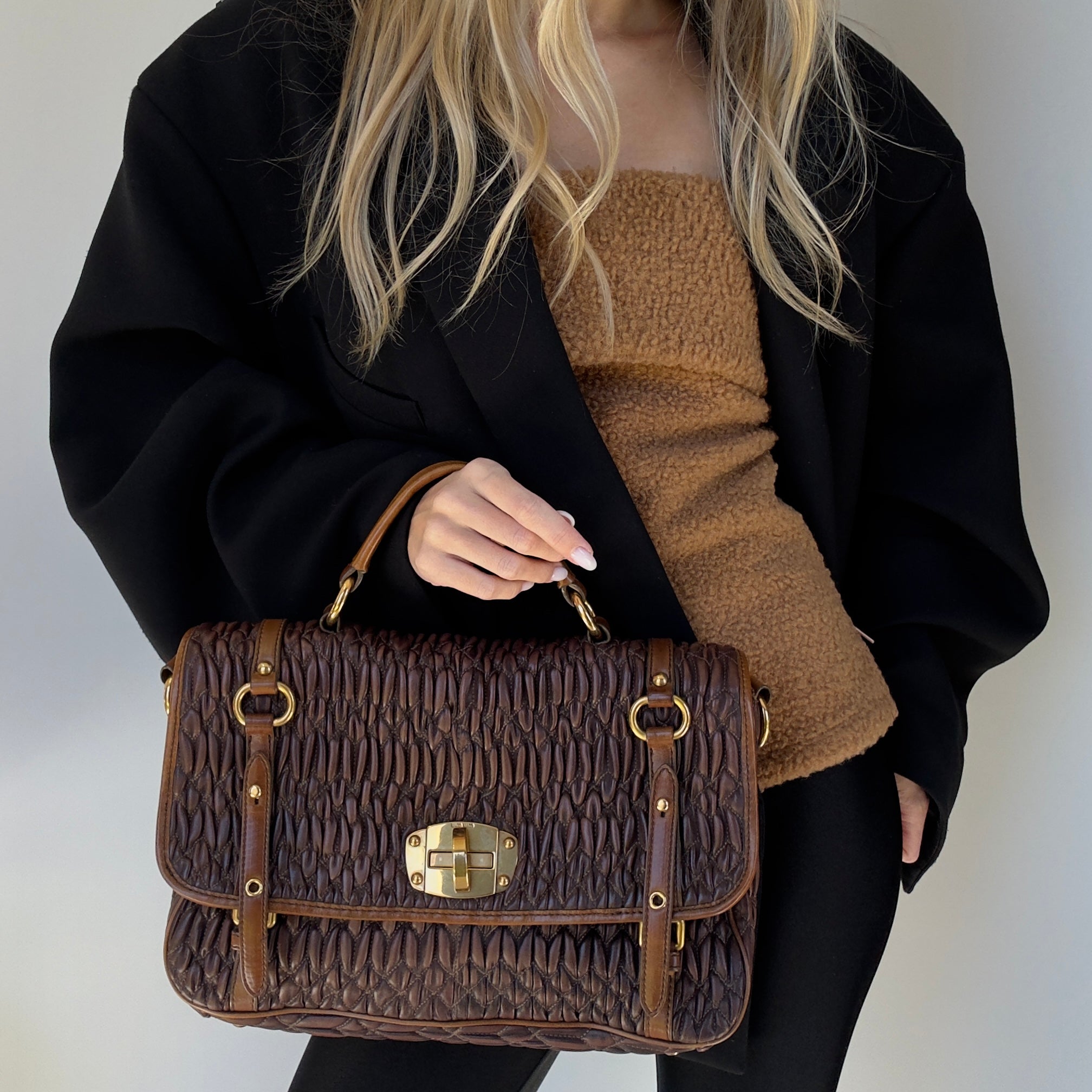 Miu Miu Matelasse Leather Satchel - Queen May