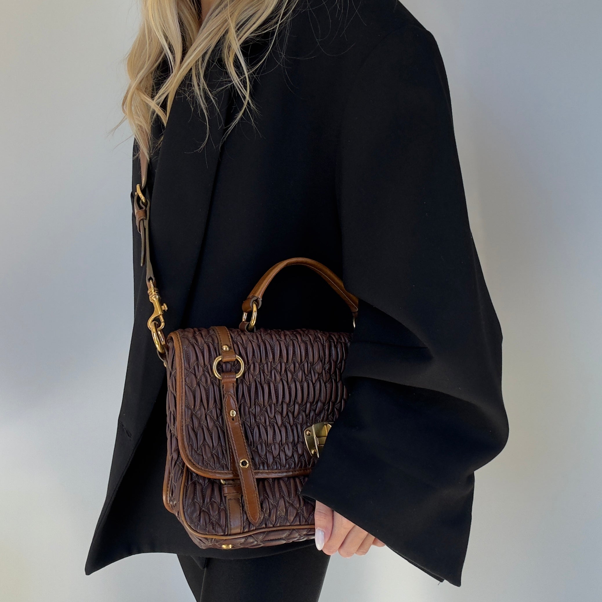 Miu Miu Matelasse Leather Satchel - Queen May