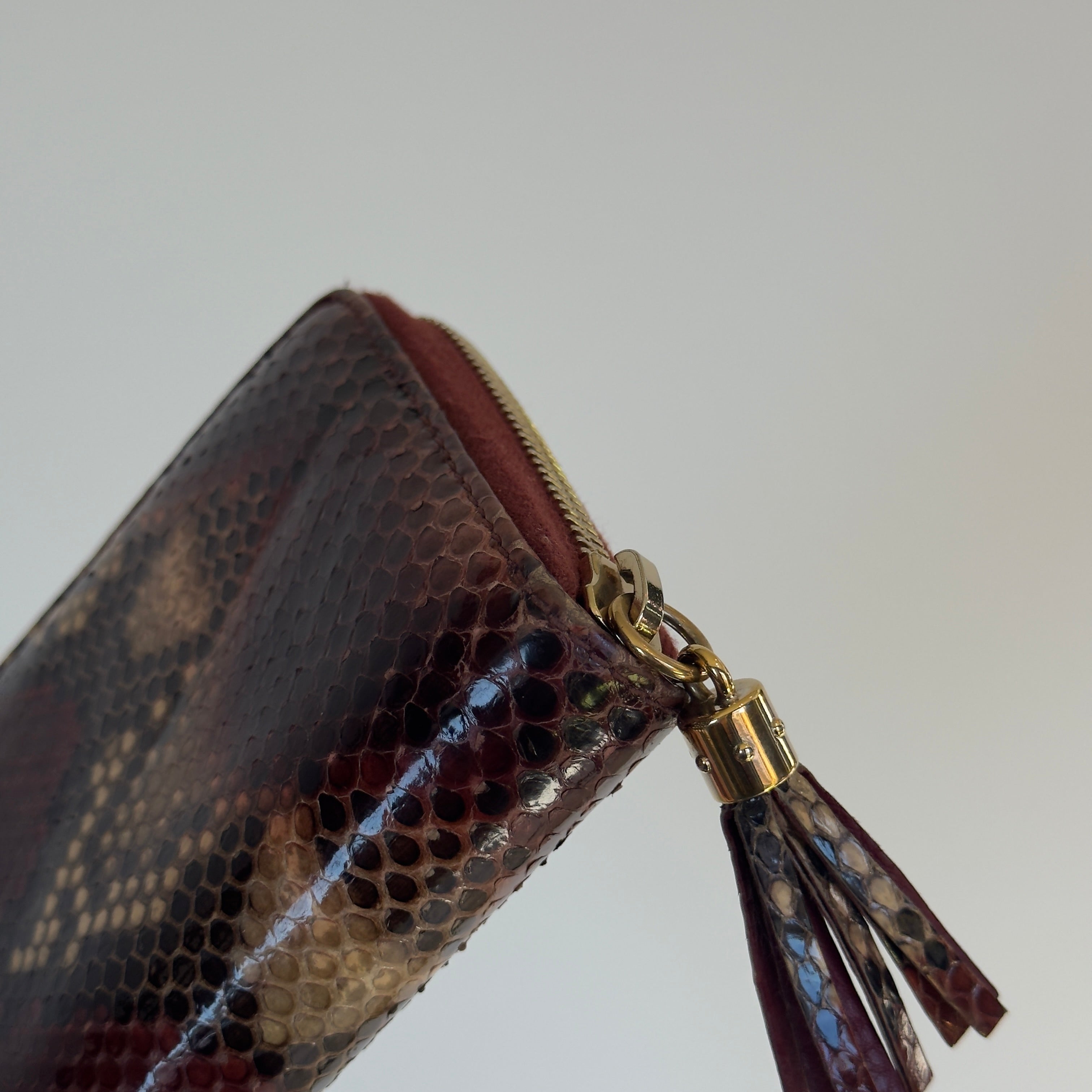 Gucci Python Soho Interlocking G Logo Wallet - Queen May