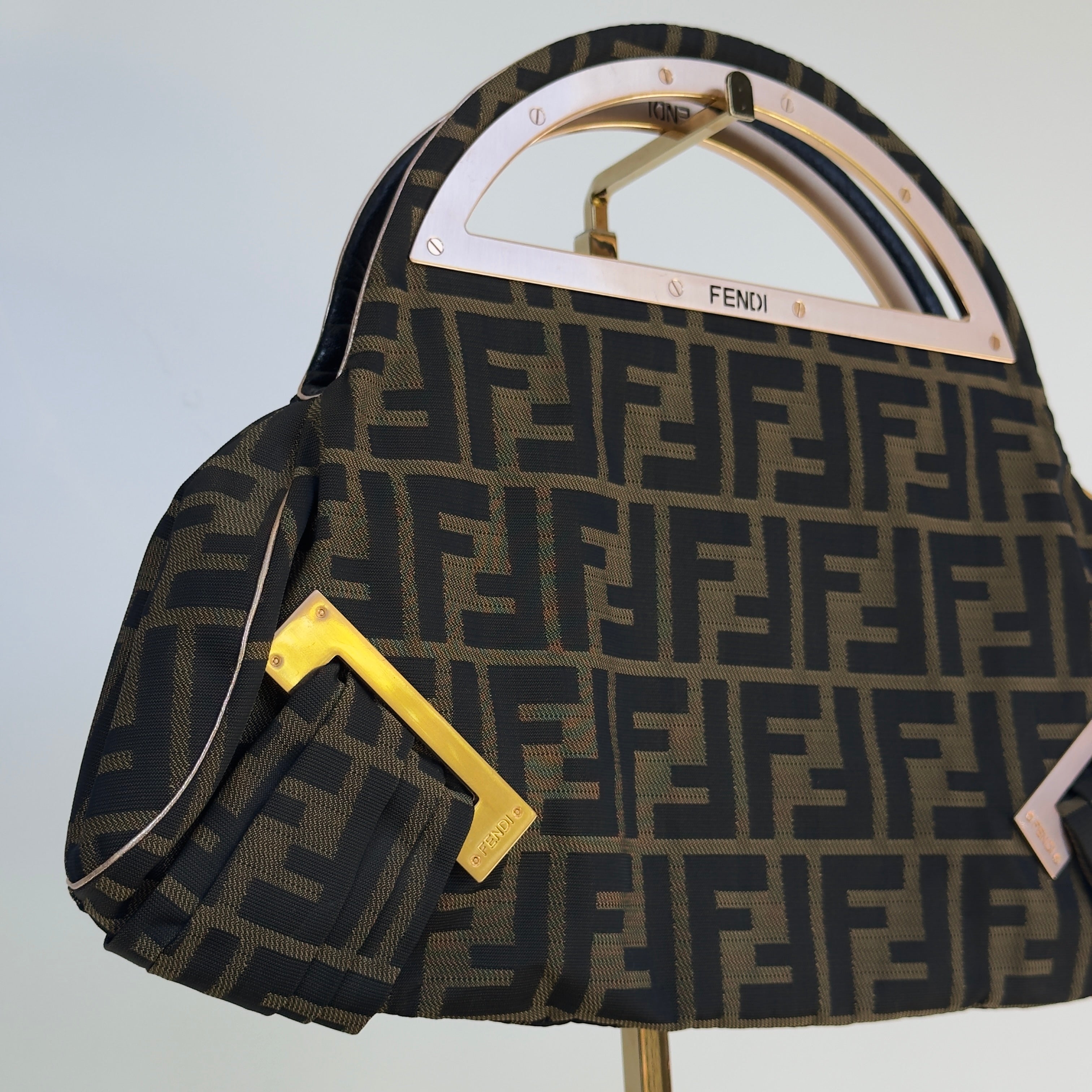 Fendi Smile Brown Zucca Canvas Smile Satchel - Queen May