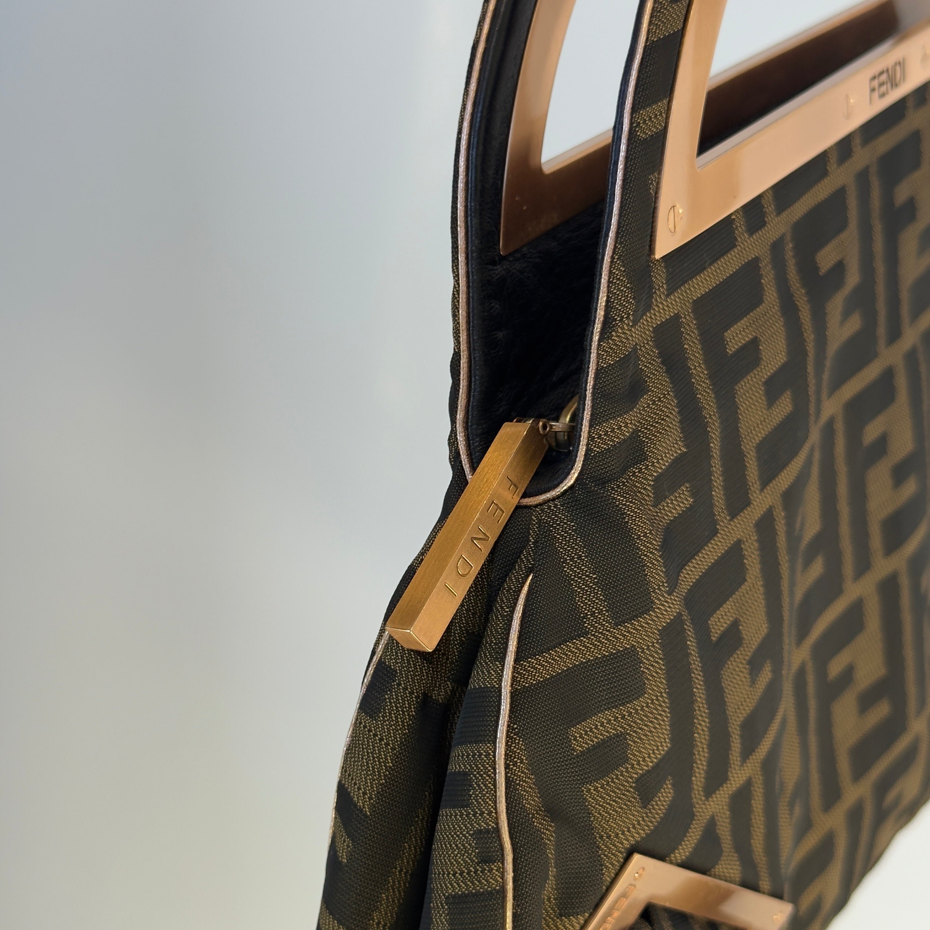Fendi Smile Brown Zucca Canvas Smile Satchel - Queen May