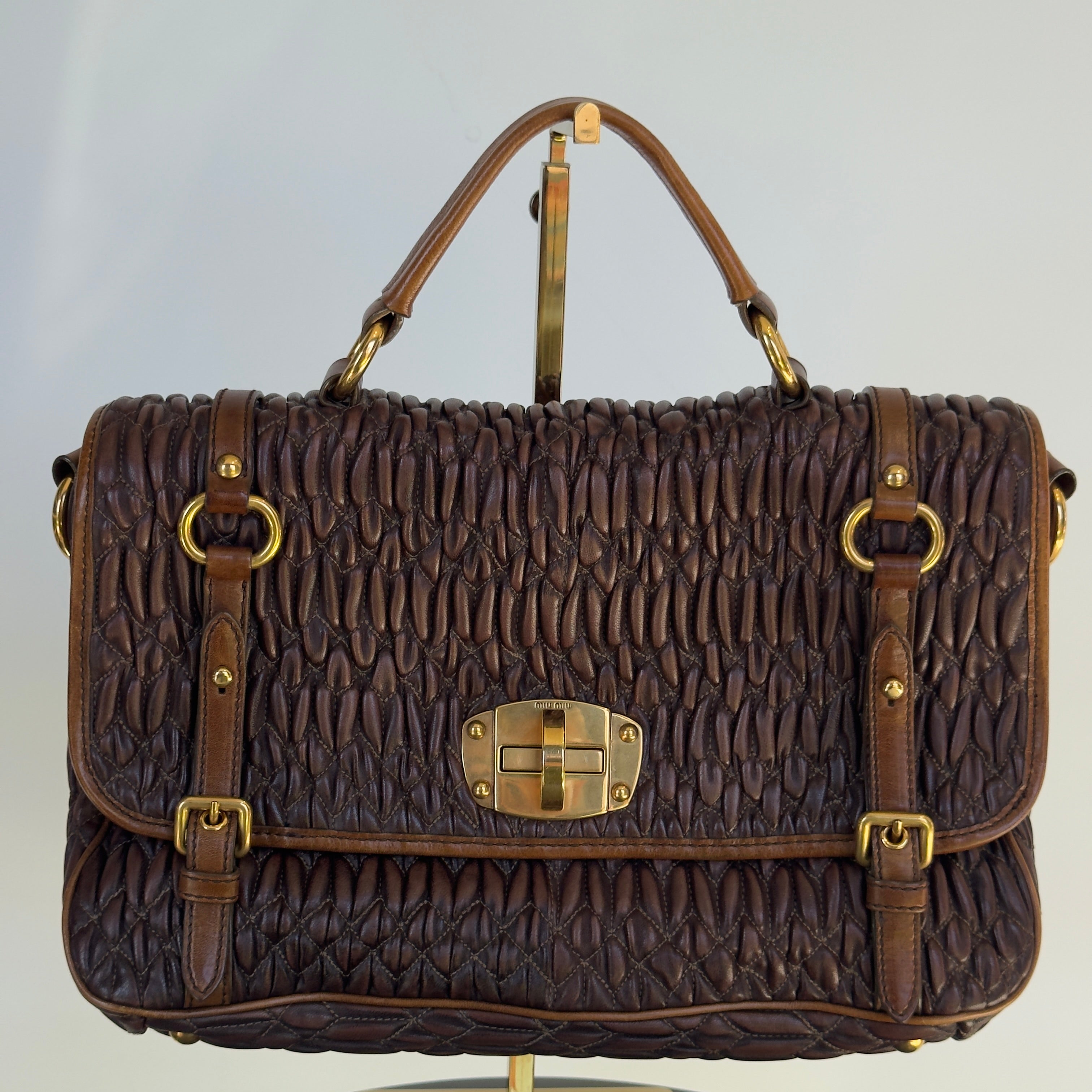 Miu Miu Matelasse Leather Satchel - Queen May