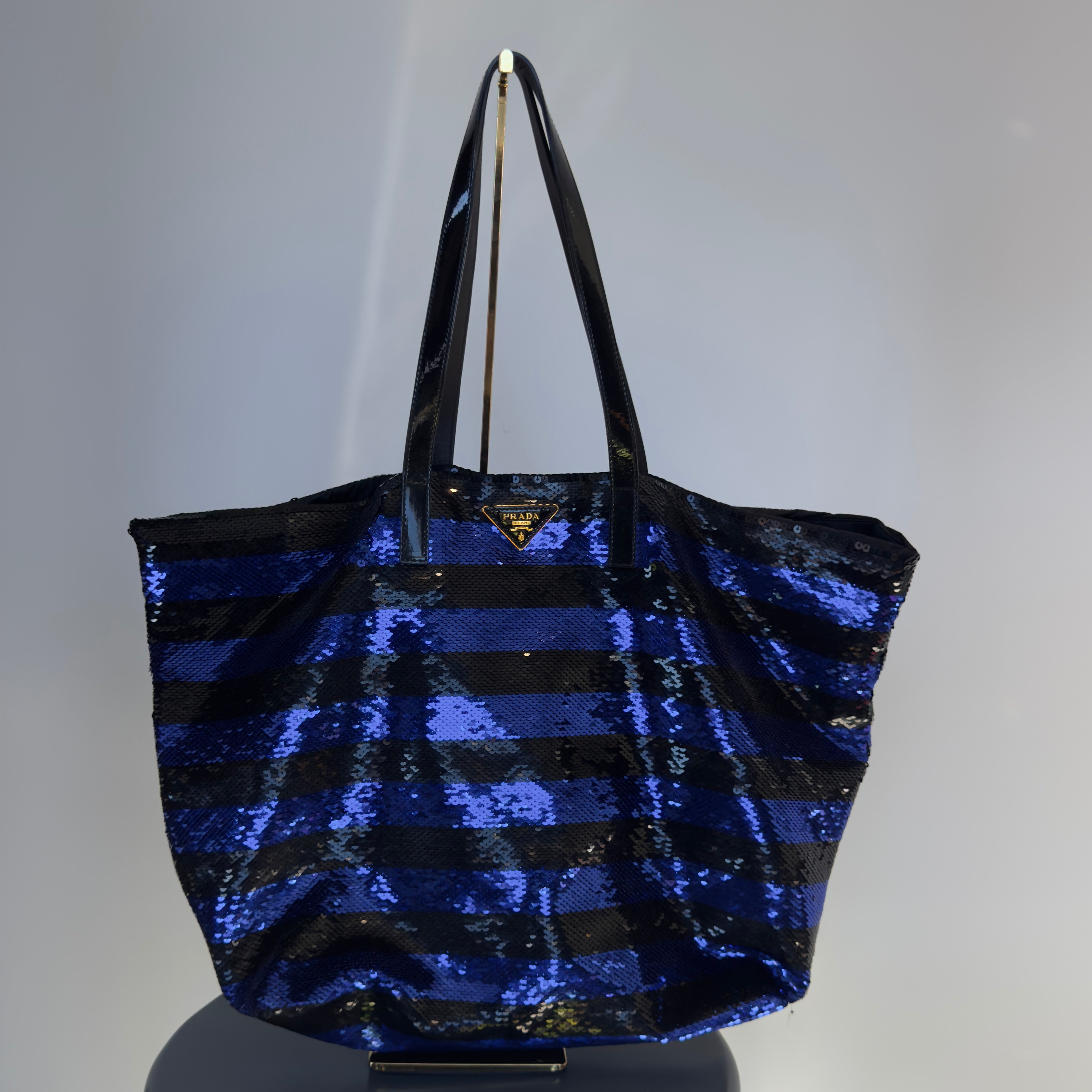 Prada Purple and Black Sequin Tote - Queen May