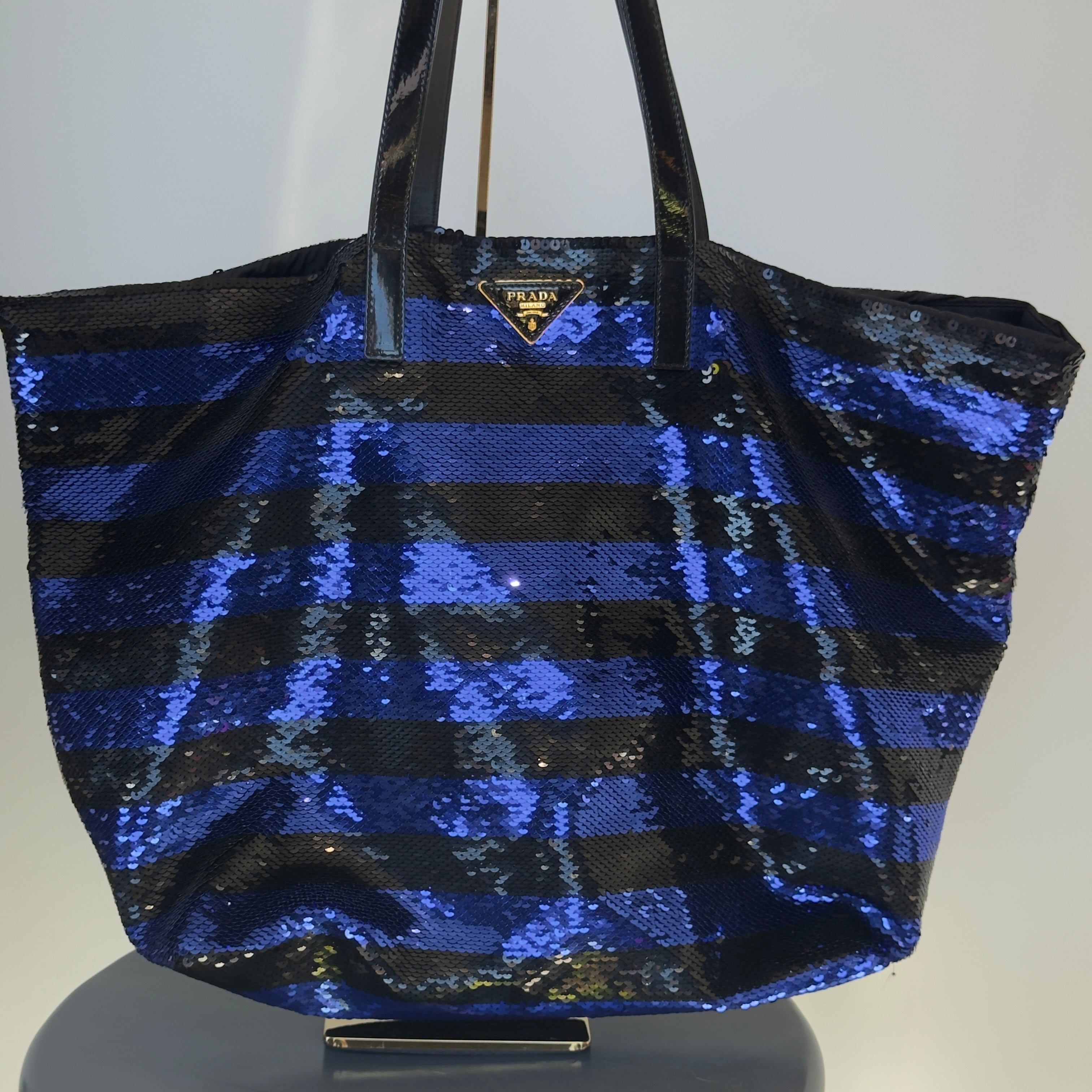 Prada Purple and Black Sequin Tote - Queen May