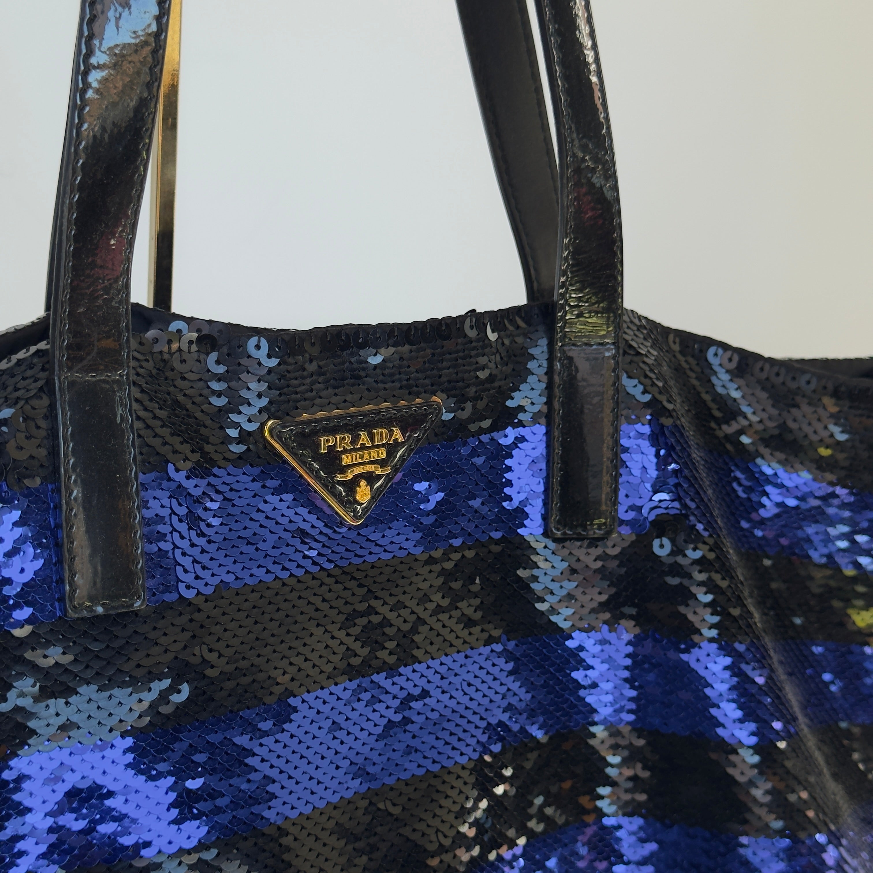 Prada Purple and Black Sequin Tote - Queen May