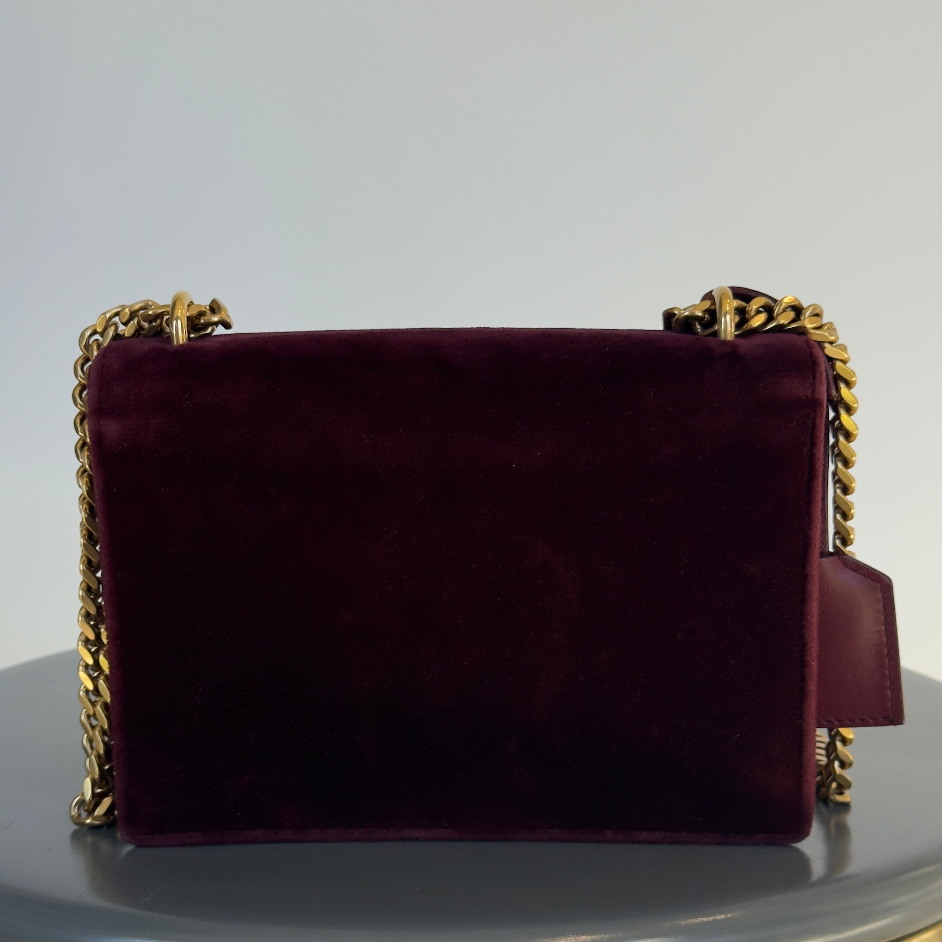 Saint Laurent Velvet Monogram Sunset Bag - Queen May