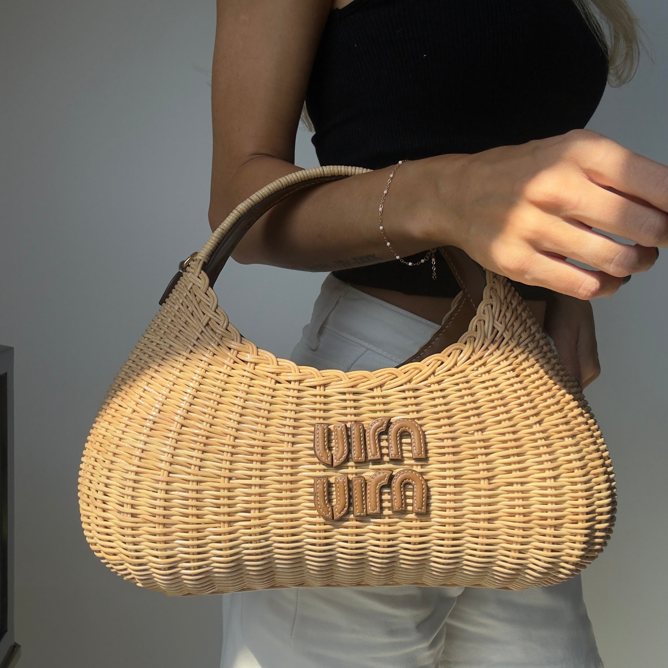 Miu Miu Wander Handbag Wicker - Queen May