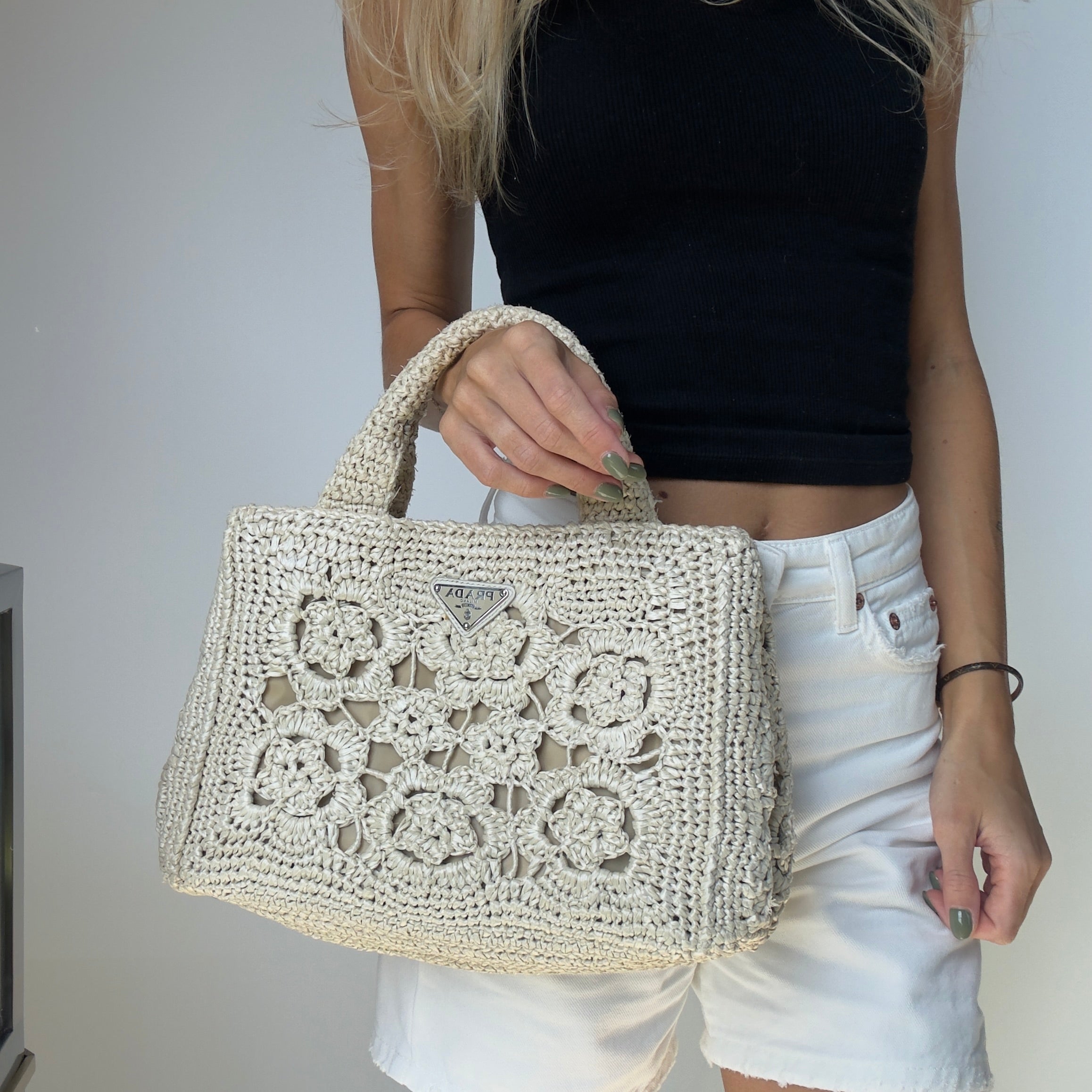 Prada Canapa Raffia Tote - Queen May