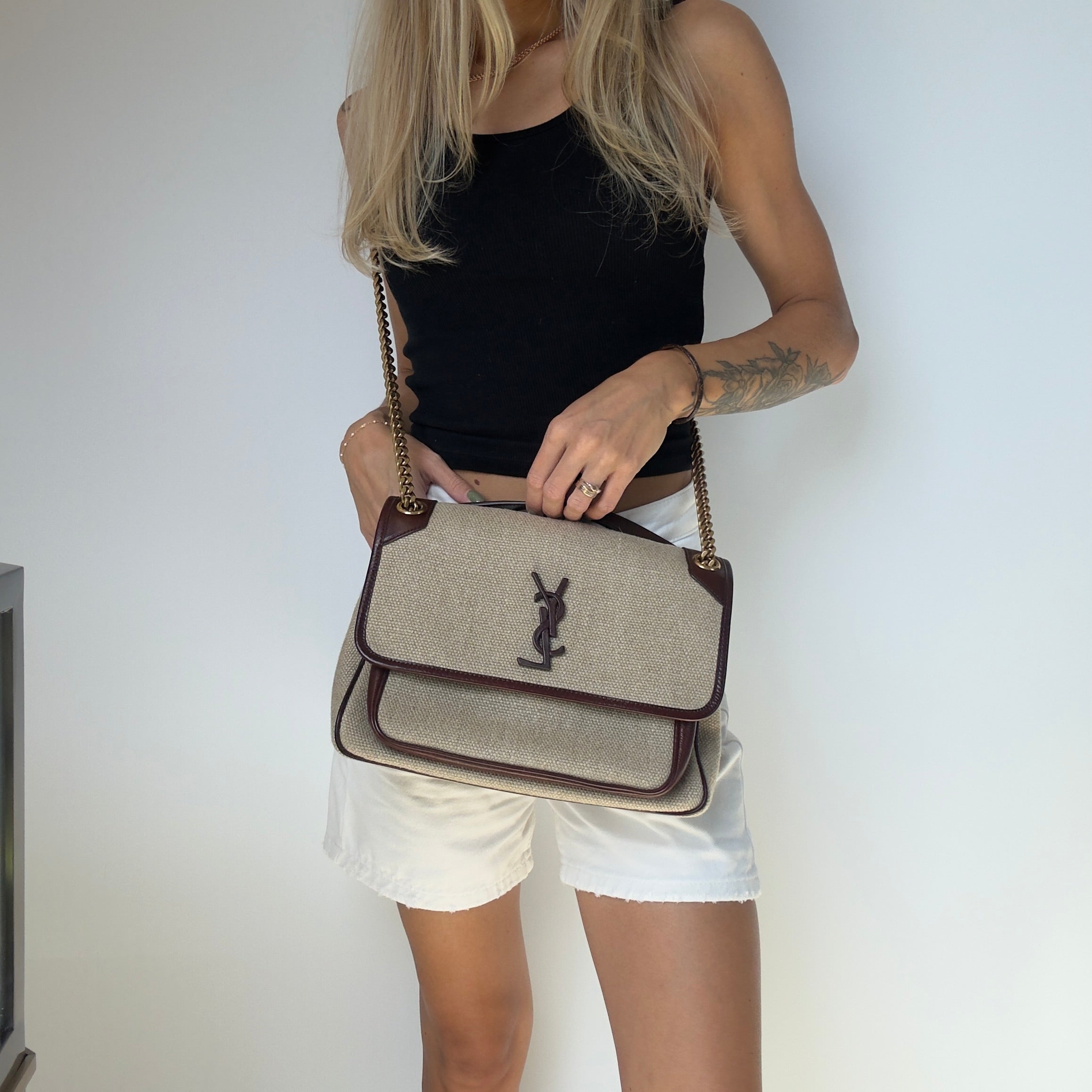 Saint Laurent Canvas Niki Medium - Queen May