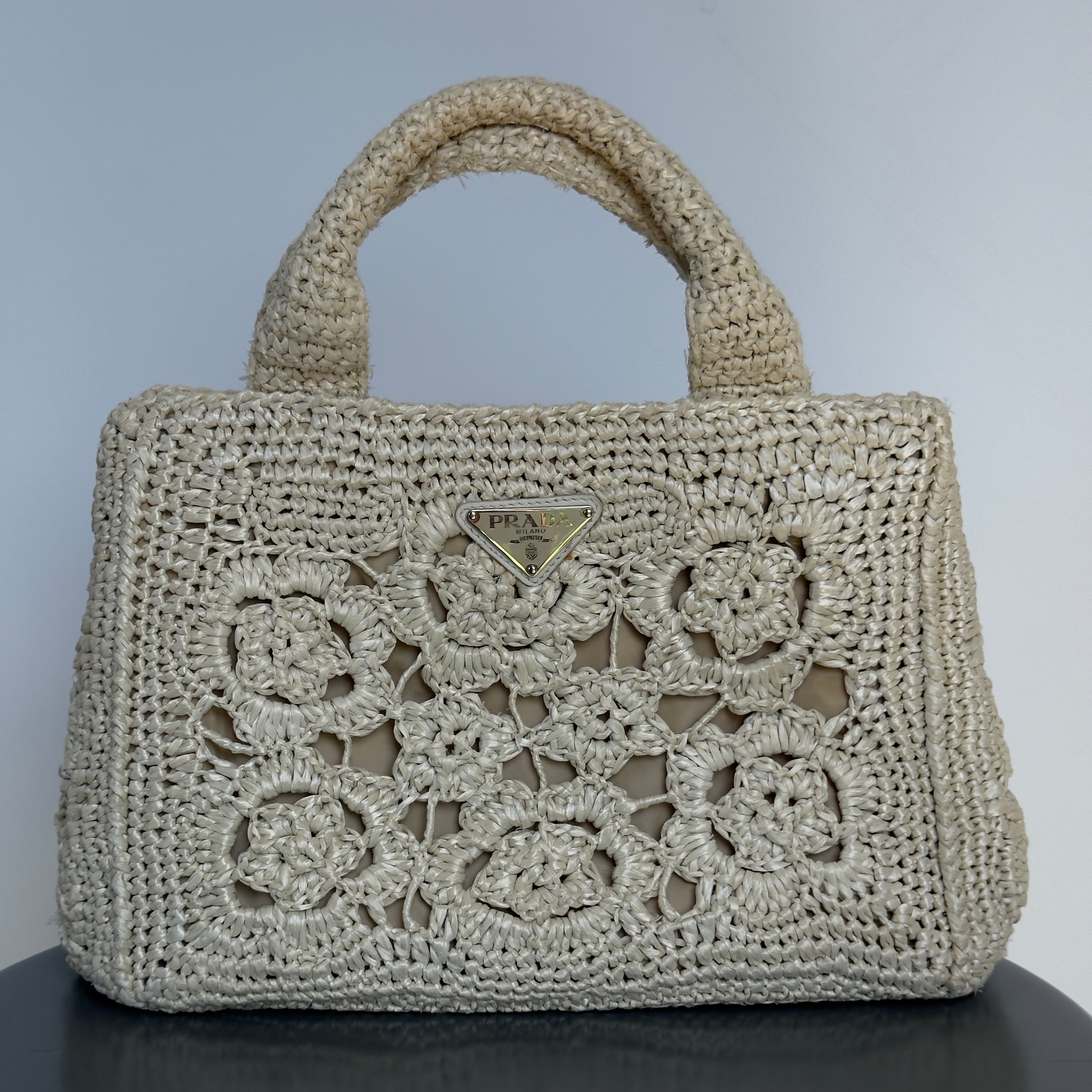 Prada Canapa Raffia Tote - Queen May