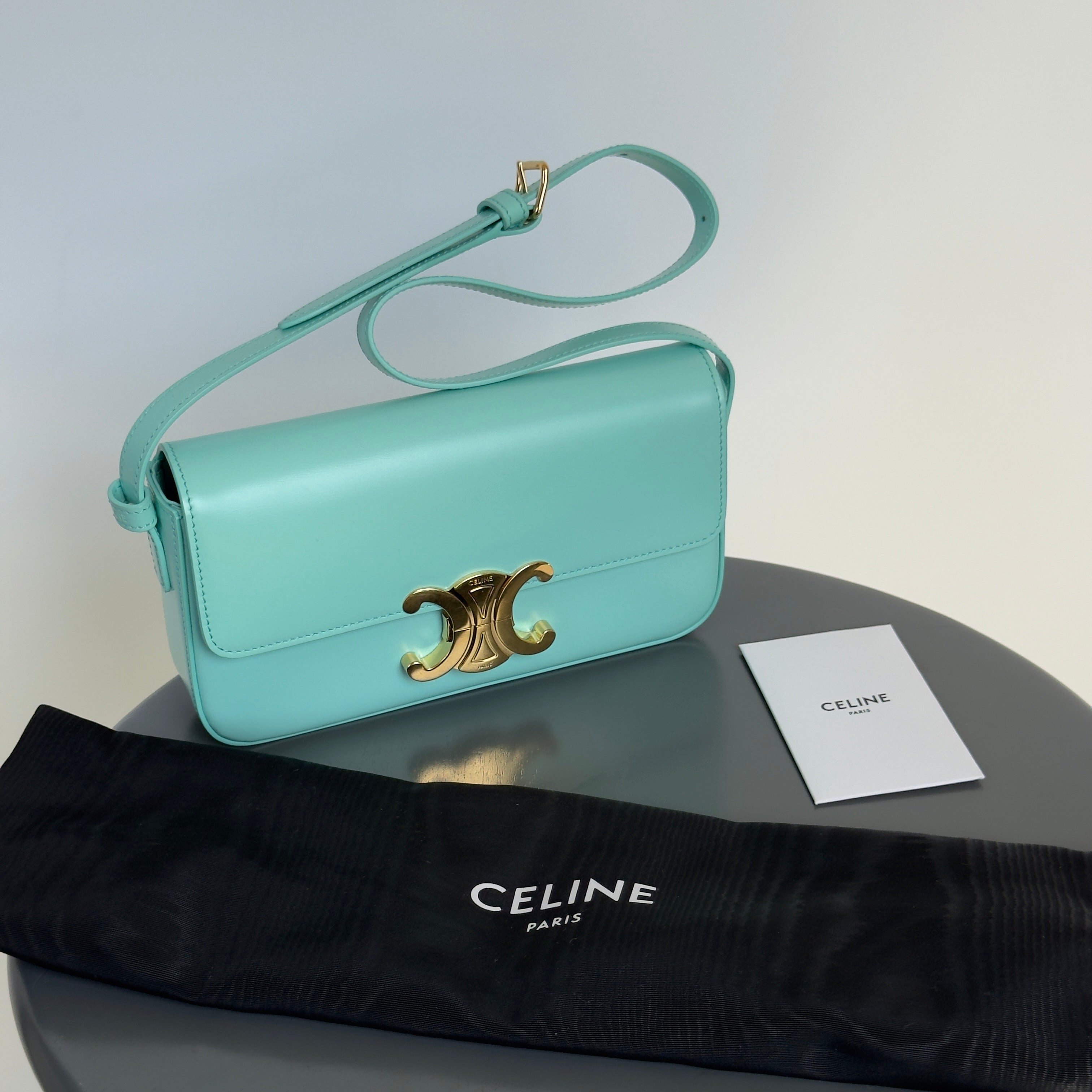 Celine Shoulder Bag Claude in Turquoise - Queen May