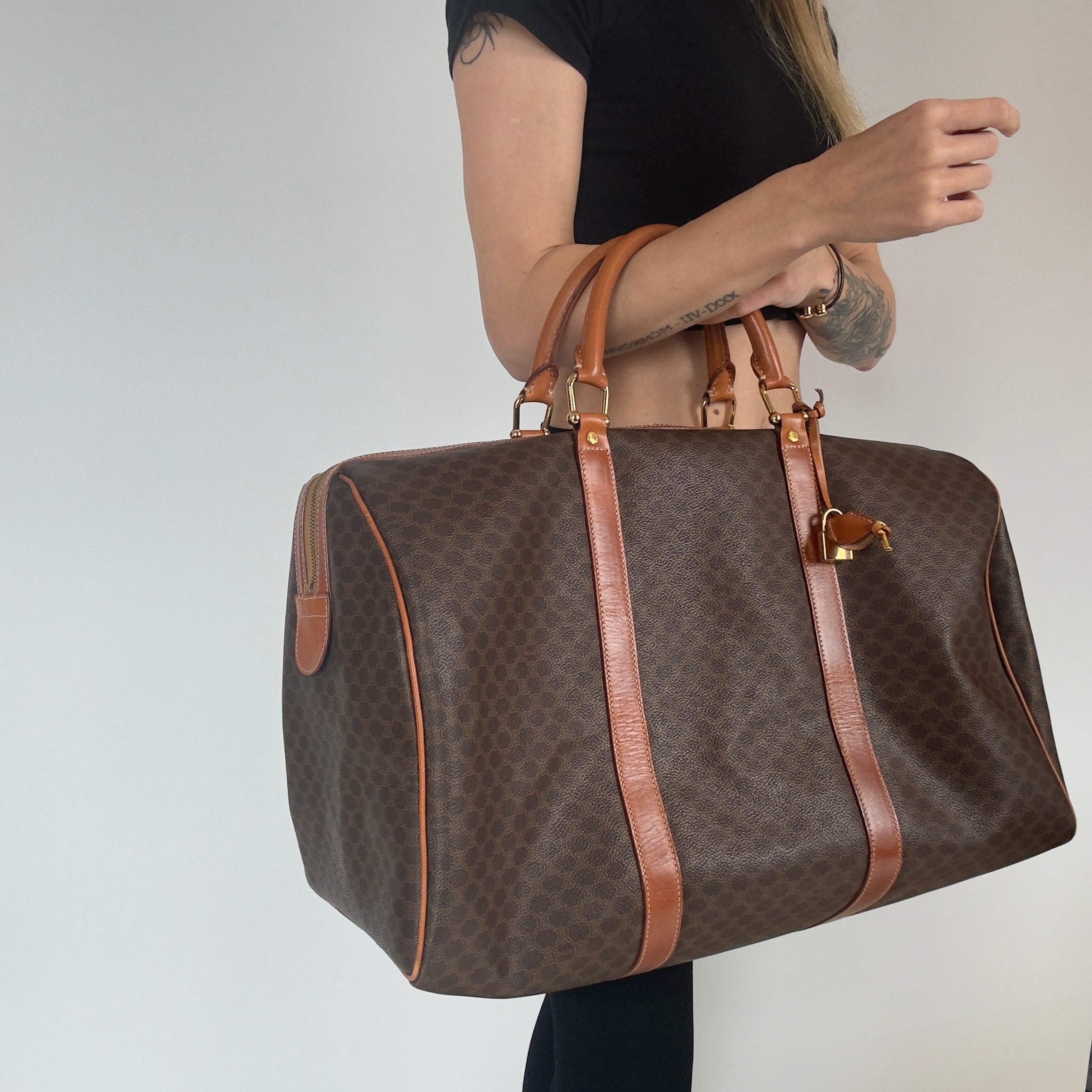 Vintage Celine Macadam Duffle Bag 50 - Queen May