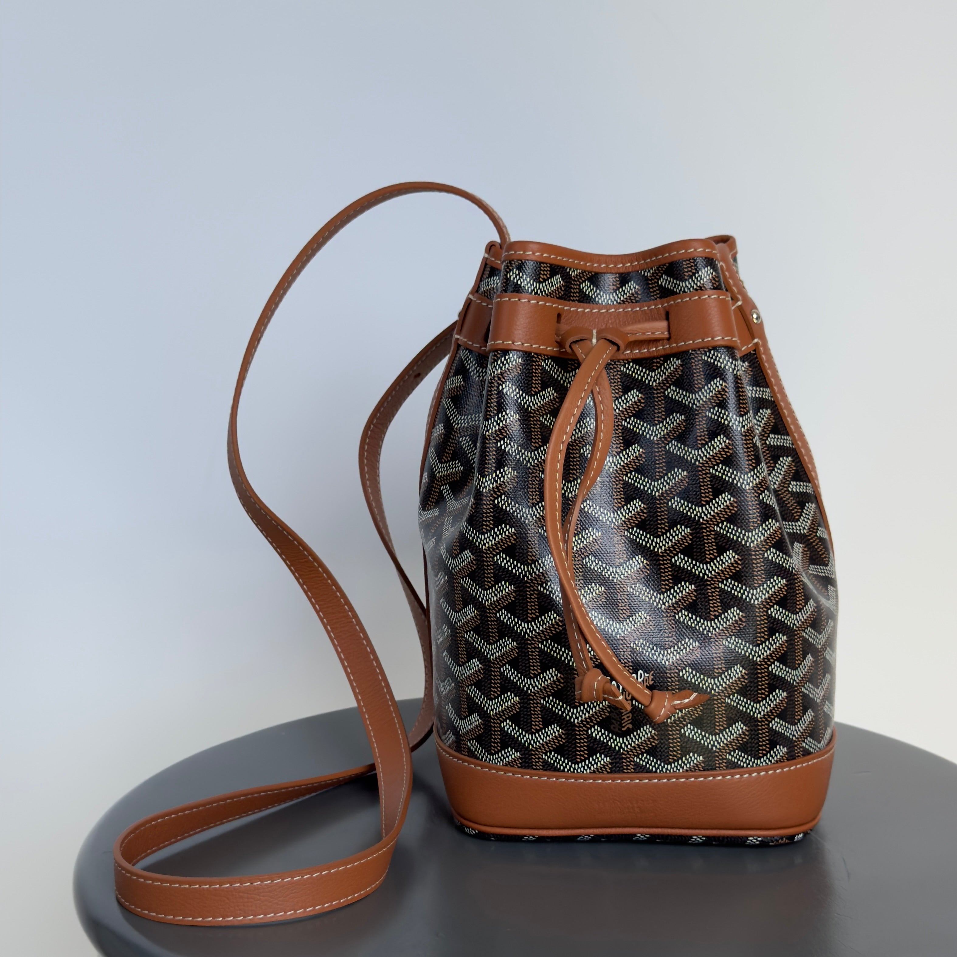 Goyard Petit Flot Bucket Bag Black & Tan - Queen May