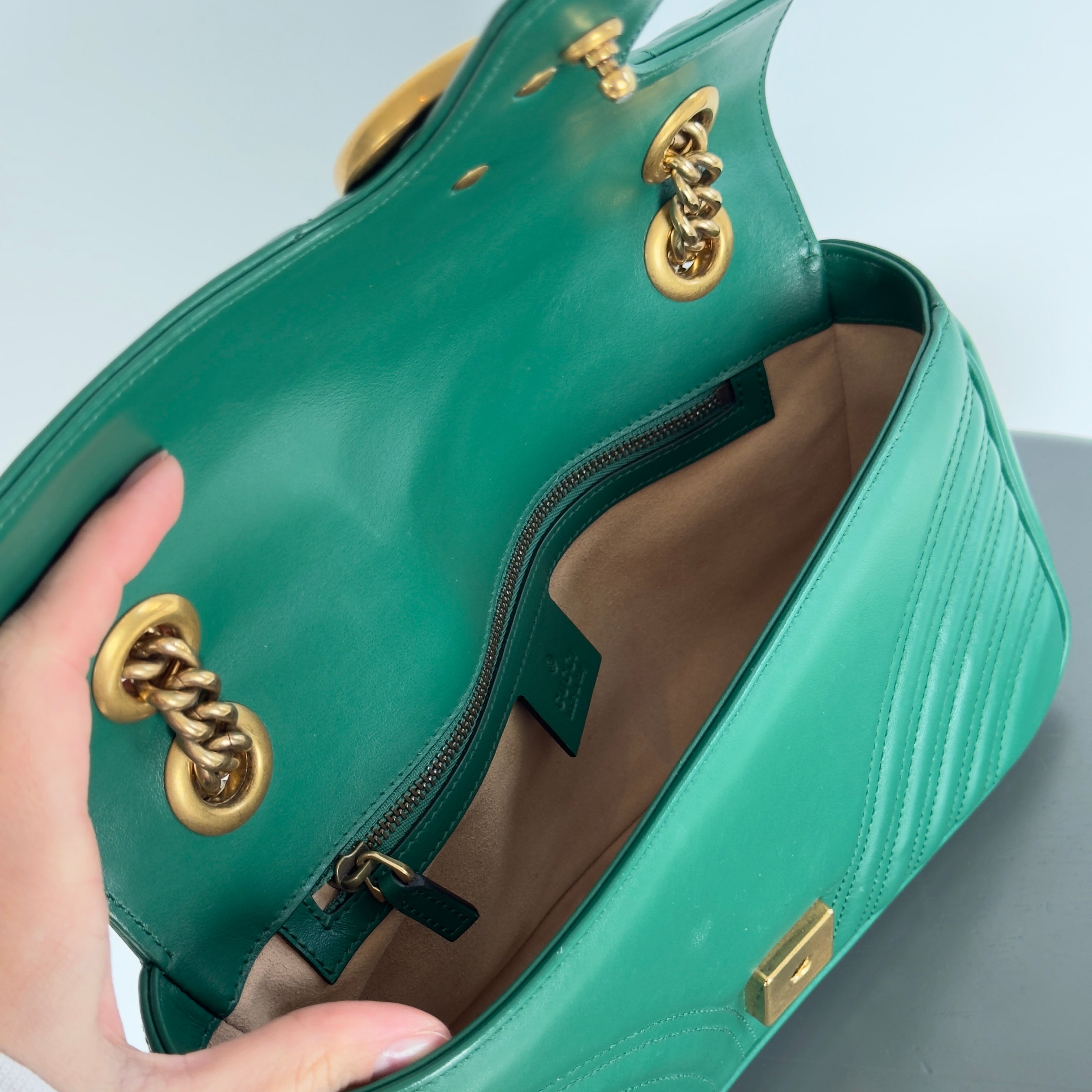 Gucci Double G Marmont Medium Green - Queen May