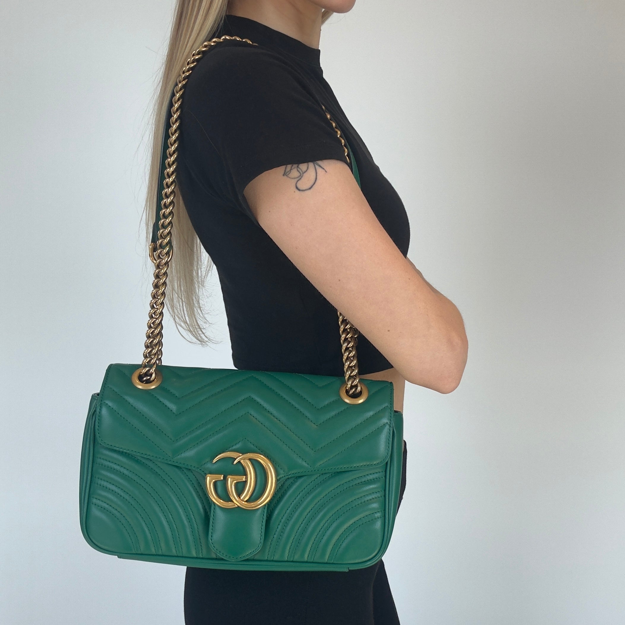 Gucci Double G Marmont Medium Green - Queen May
