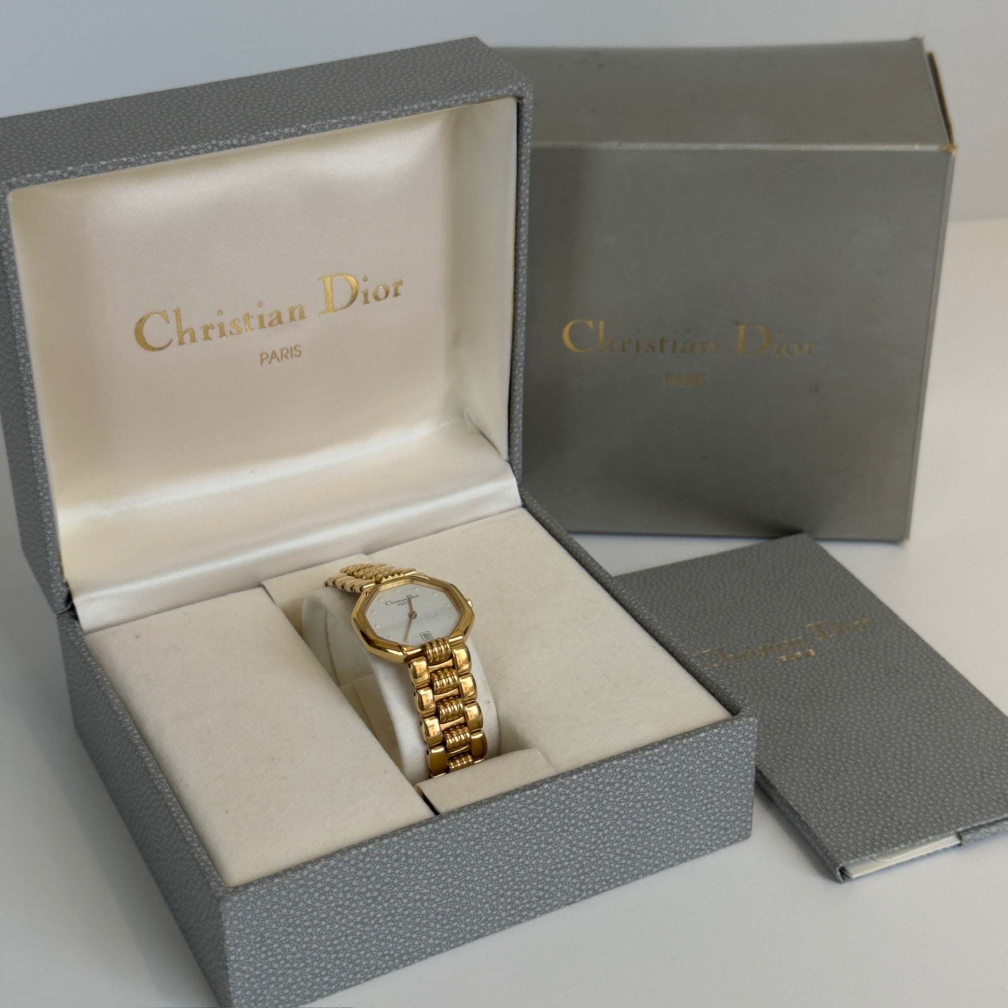 Dior White Dial Octagon D48-153 Link Watch - Queen May