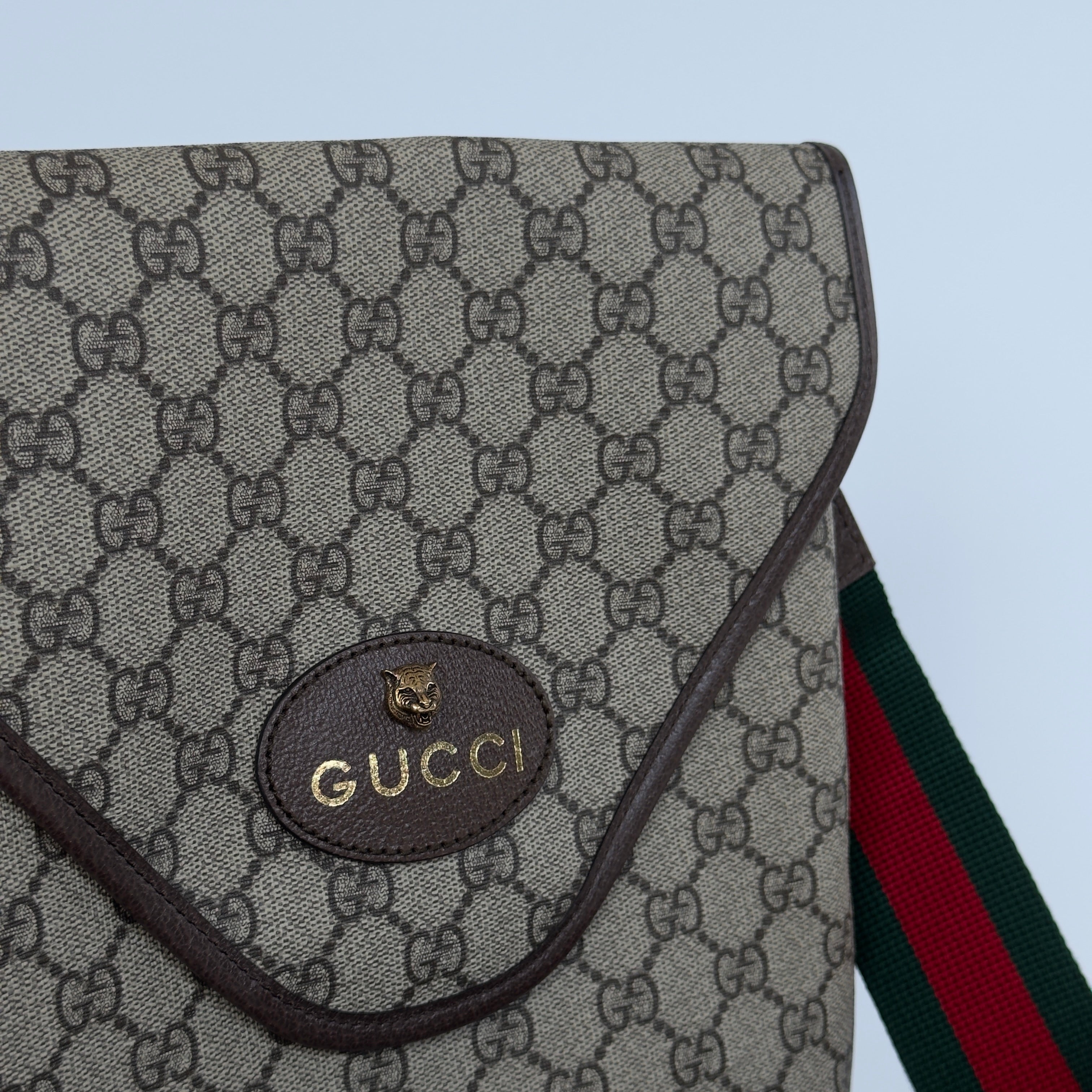 Gucci Supreme Monogran Web Medium Vintage Flap Messenger - Queen May