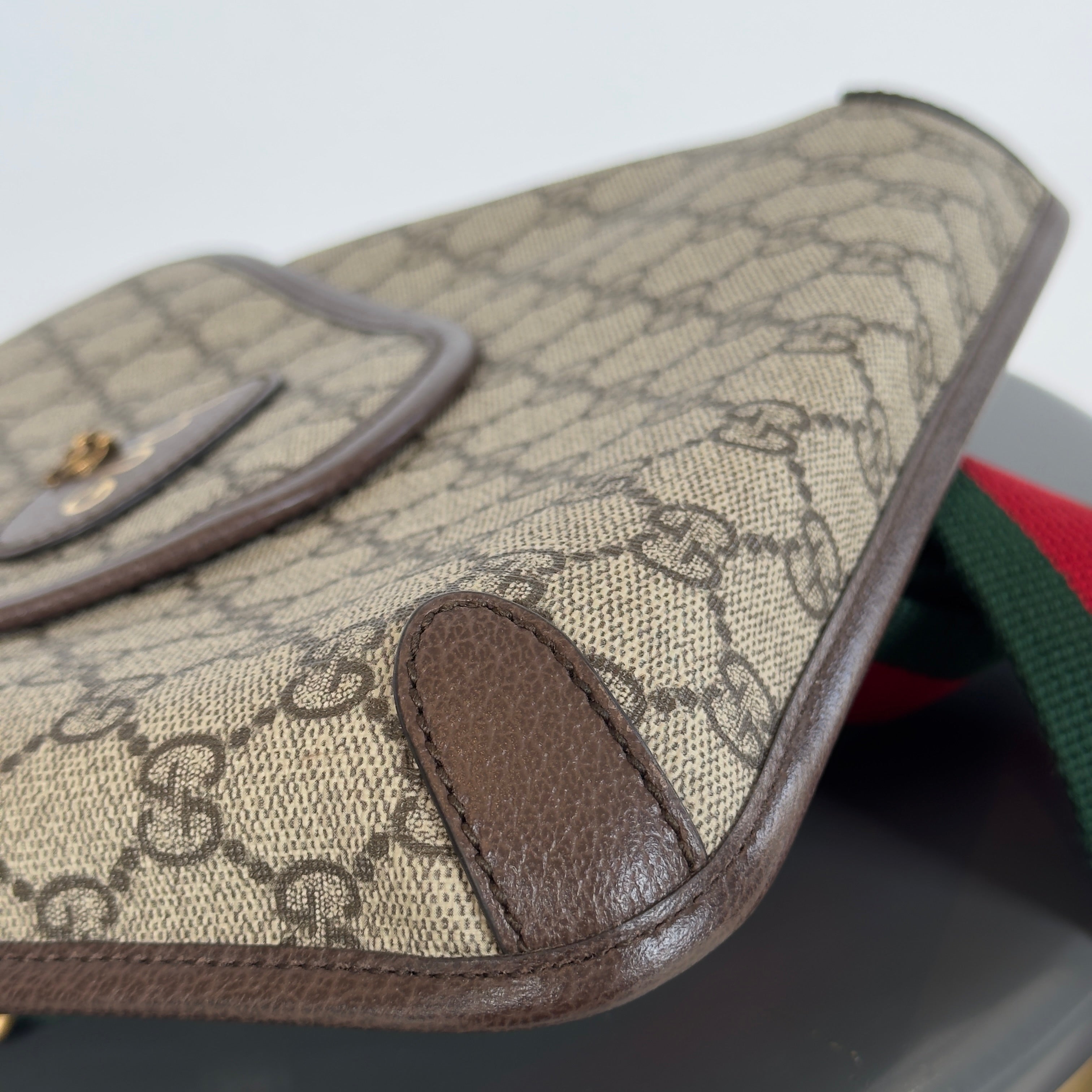 Gucci Supreme Monogran Web Medium Vintage Flap Messenger - Queen May