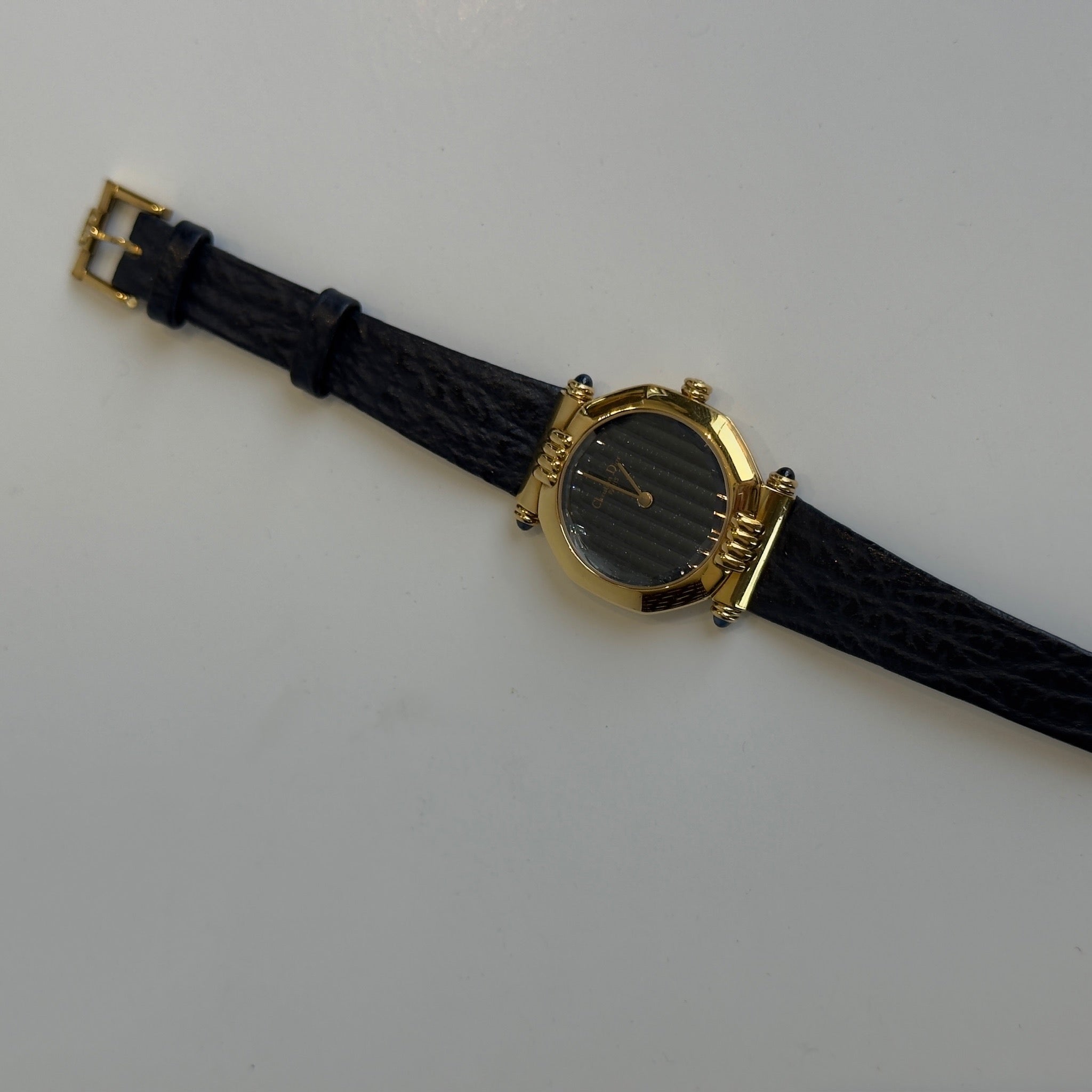 Dior Navy Octagonal Glass Case Watch - Queen May