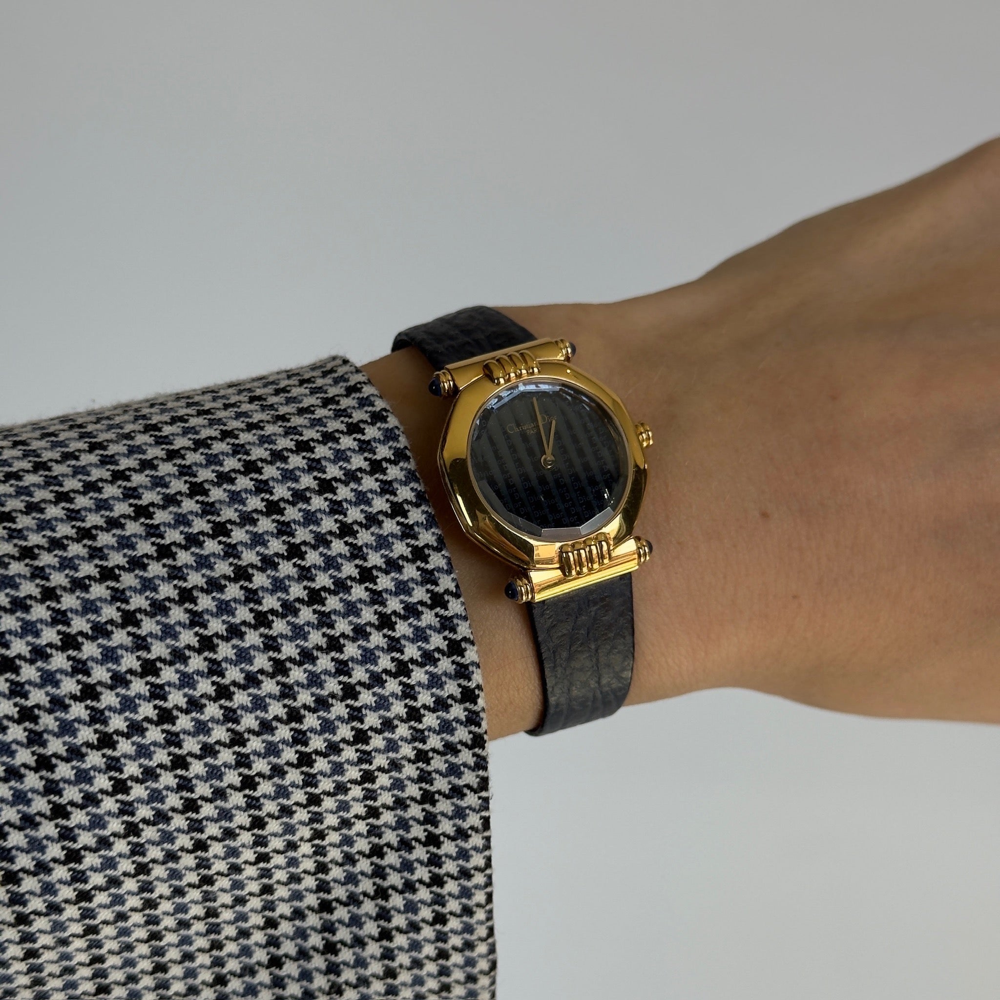 Dior Navy Octagonal Glass Case Watch - Queen May