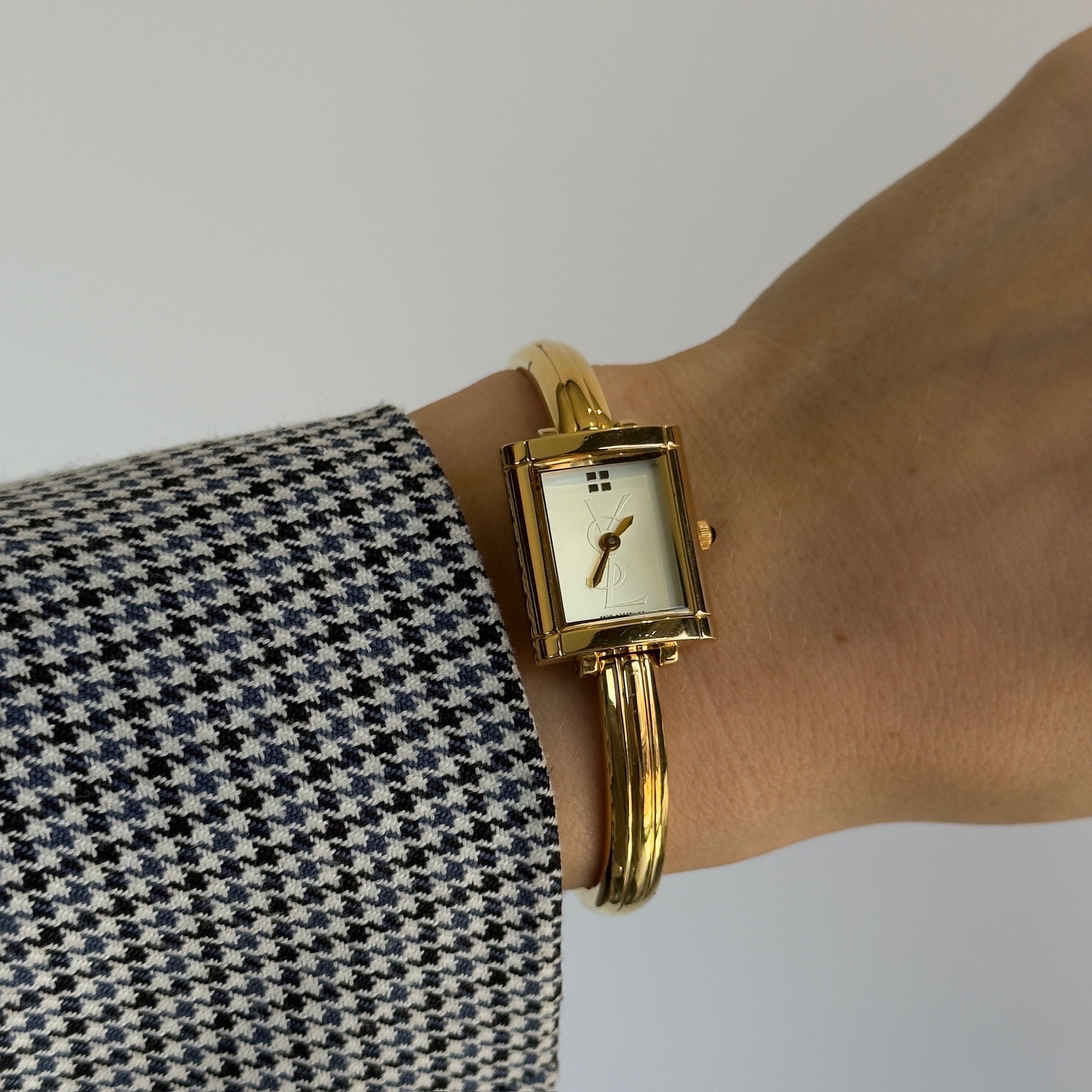 Yves Saint Laurent Champagne Logo Dial Watch - Queen May