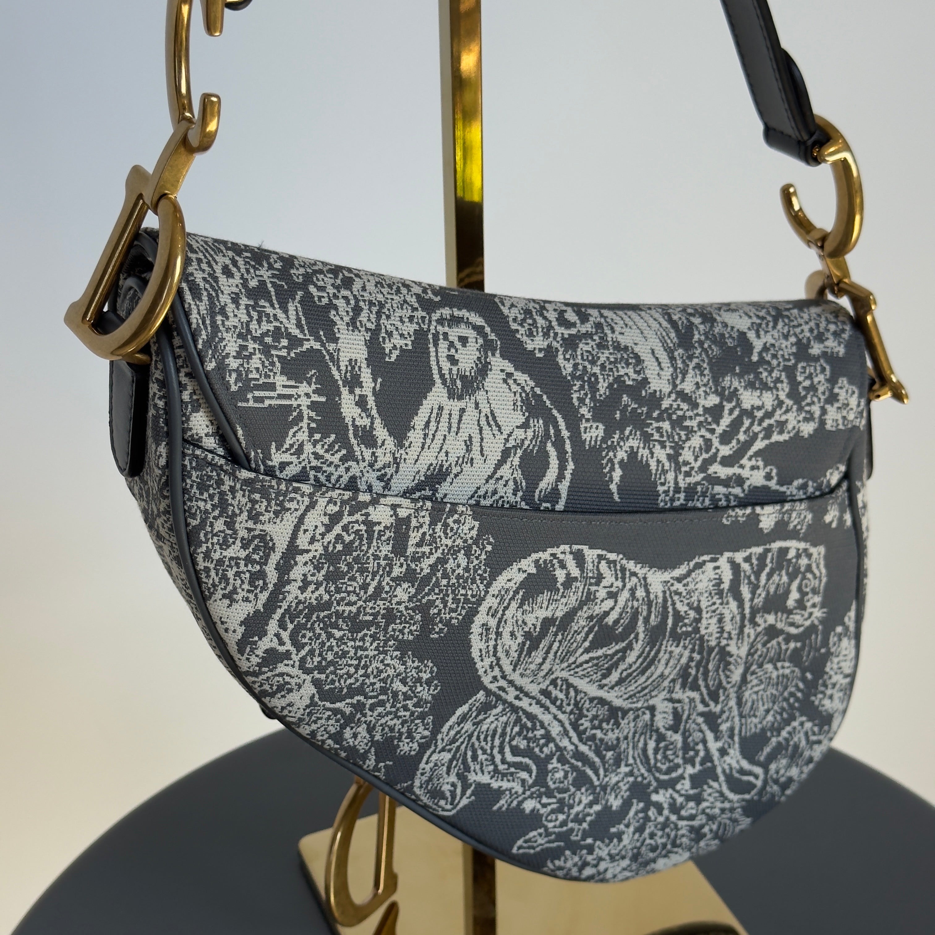 Christian Dior Canvas Embroidered Saddle Bag - Queen May