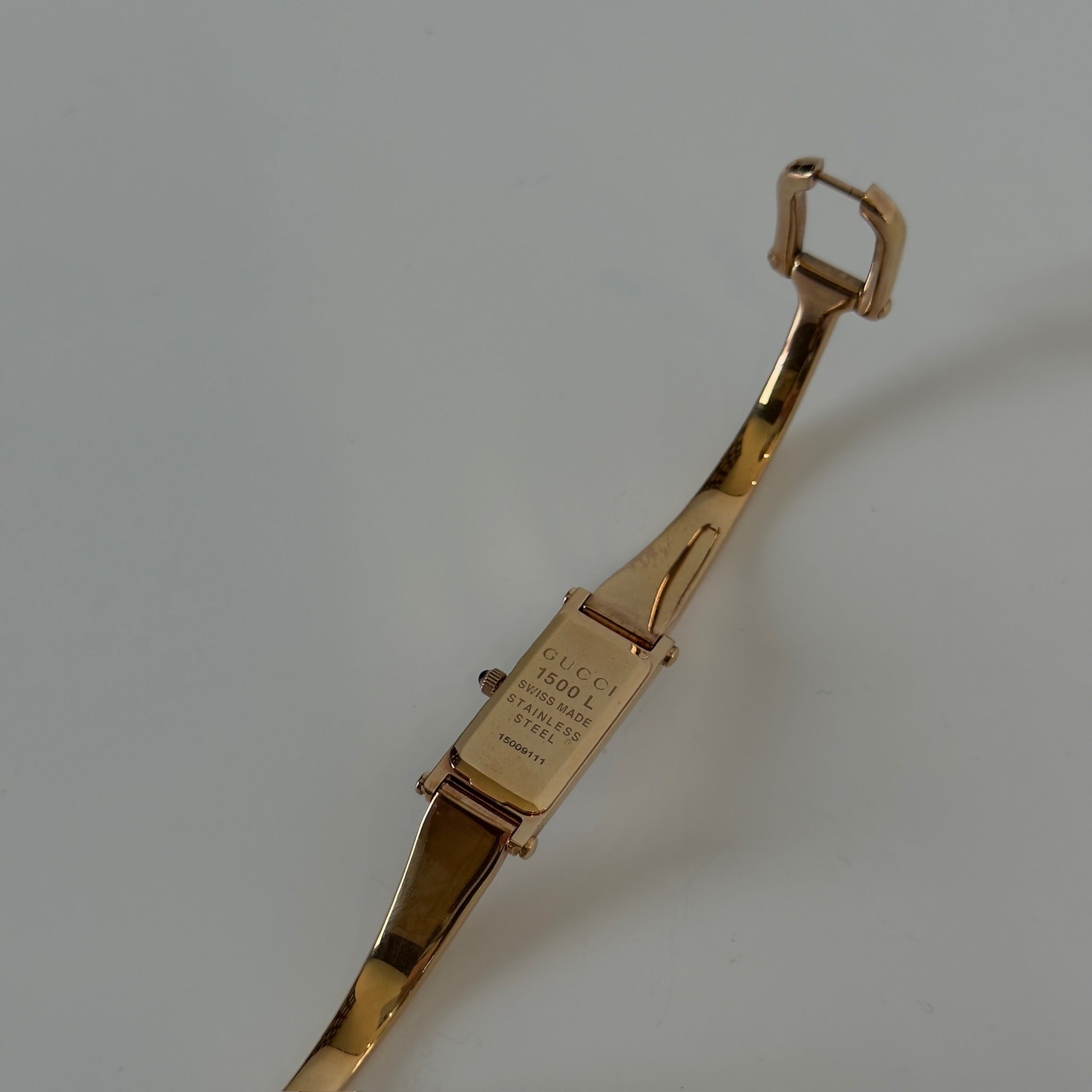 Gucci 1500L GG Mother of Pearl Dial Horsebit Watch - Queen May