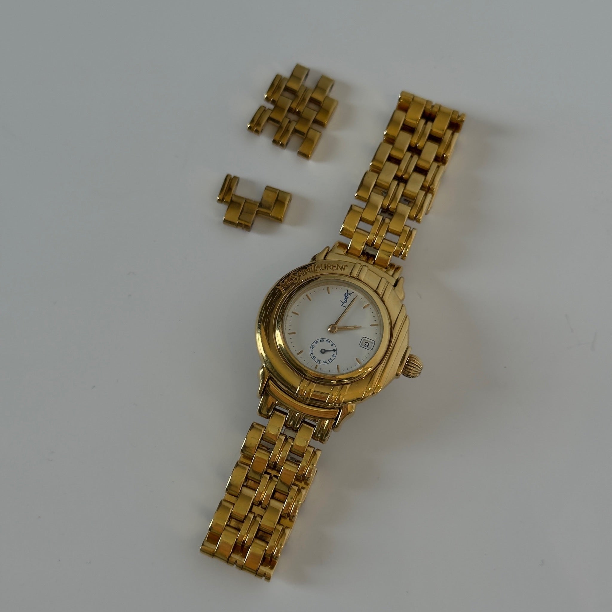 Yves Saint Laurent Small Seconds White Dial Watch - Queen May