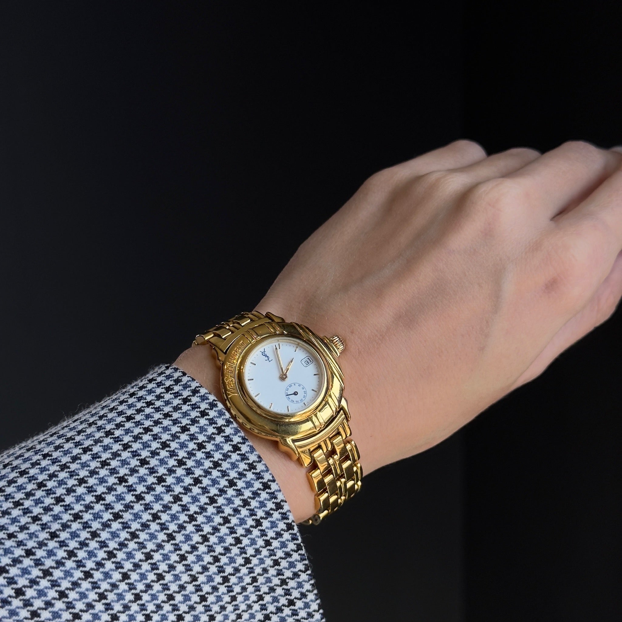 Yves Saint Laurent Small Seconds White Dial Watch - Queen May