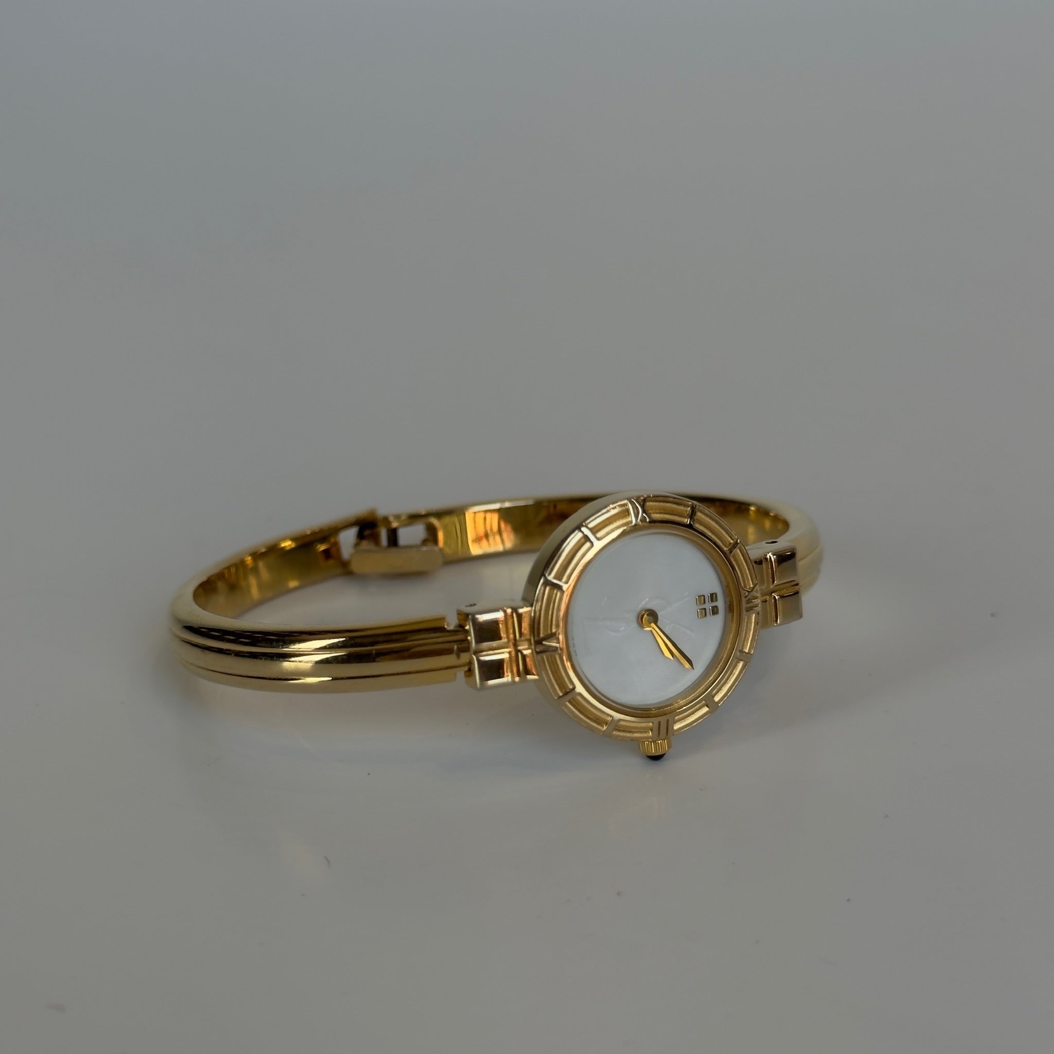 Yves Saint Laurent Bangle Watch Logo White Dial - Queen May
