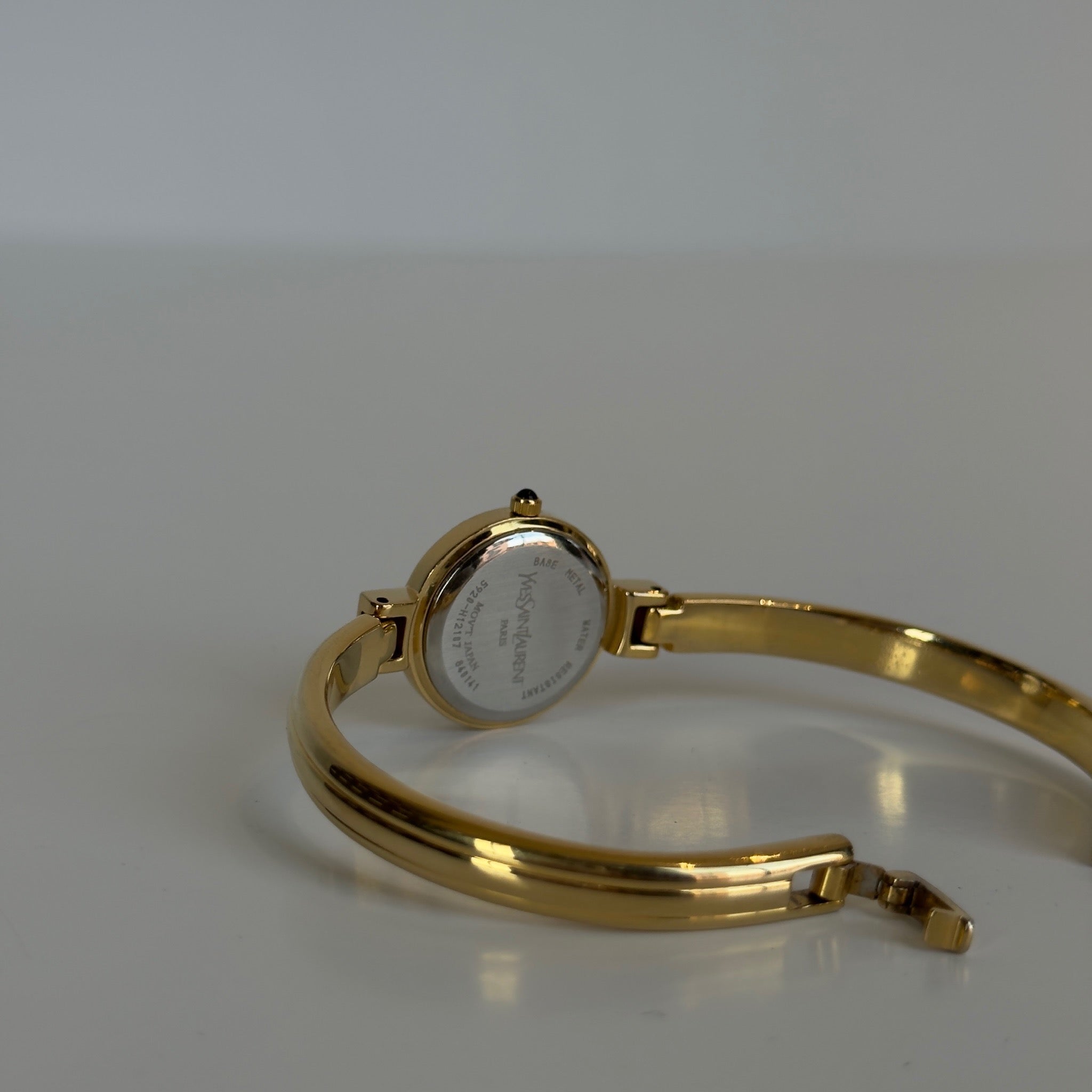 Yves Saint Laurent Bangle Watch Logo White Dial - Queen May