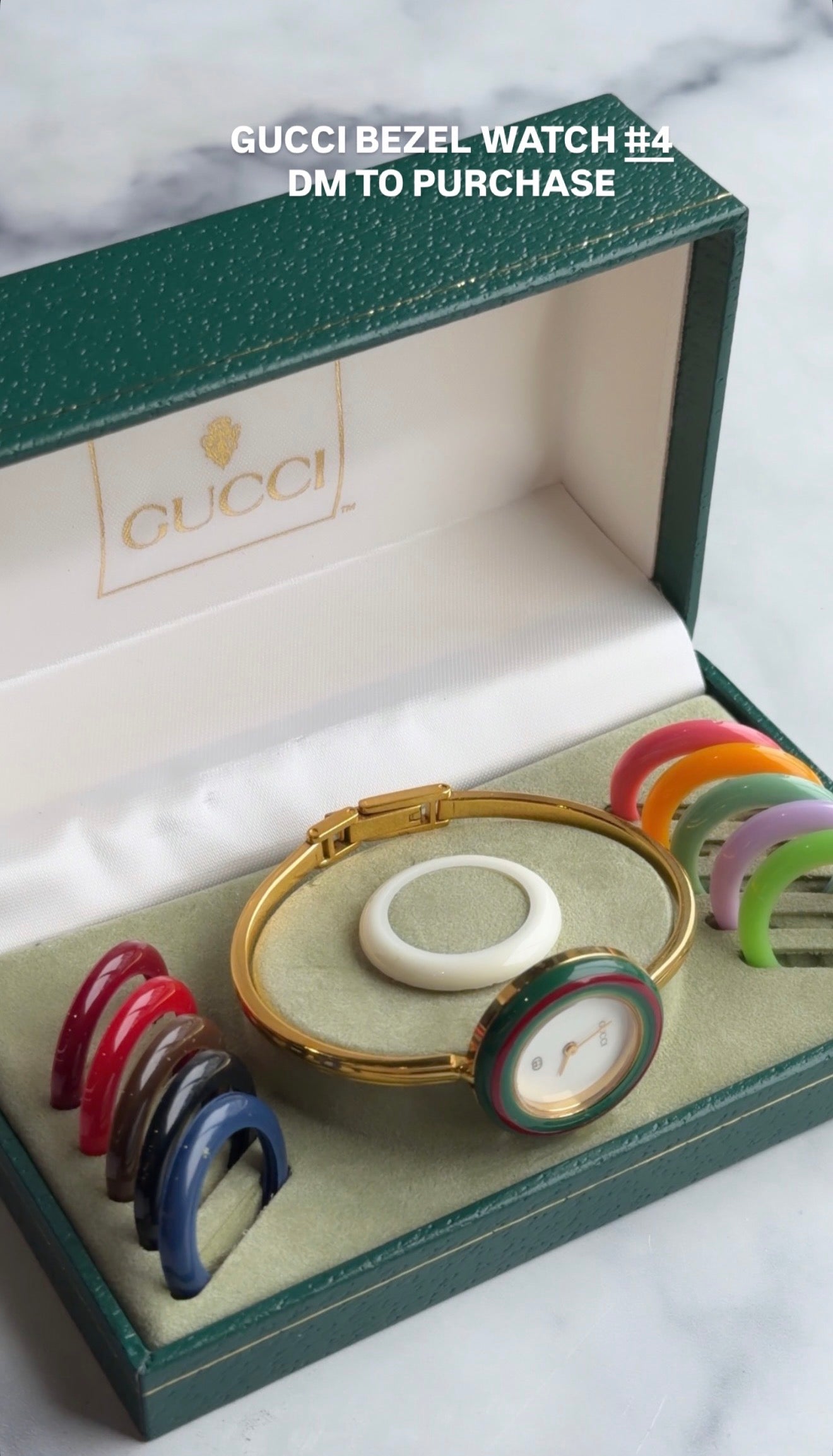 Vintage Gucci Interchangeable Bezel Wach Bangle #4