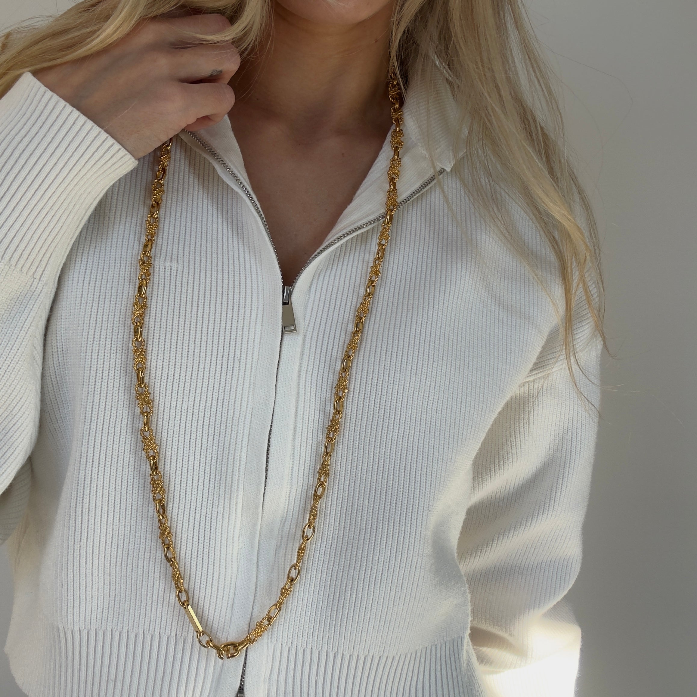 Celine Woven Rope Gold-Tone Necklace - Queen May