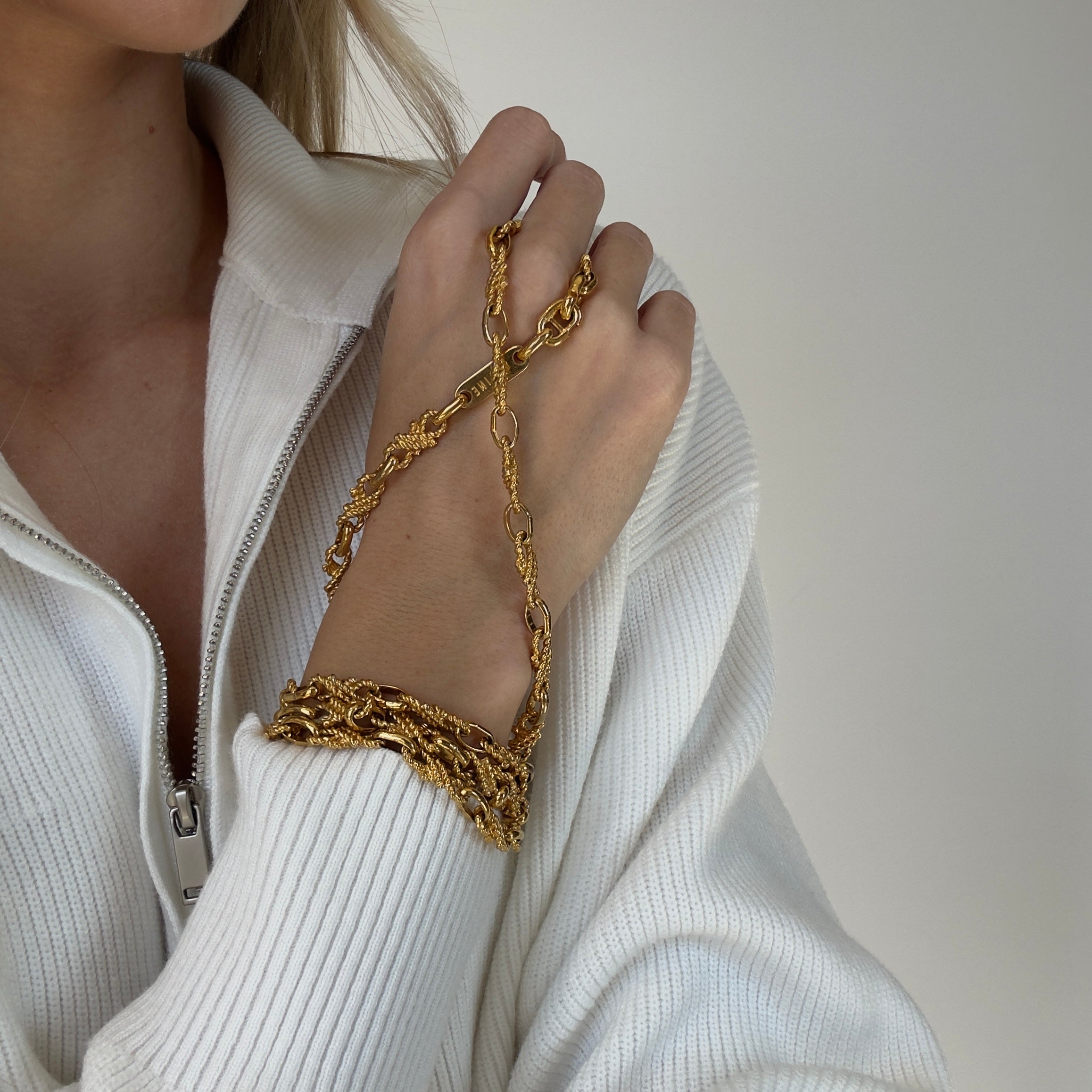 Celine Woven Rope Gold-Tone Necklace - Queen May