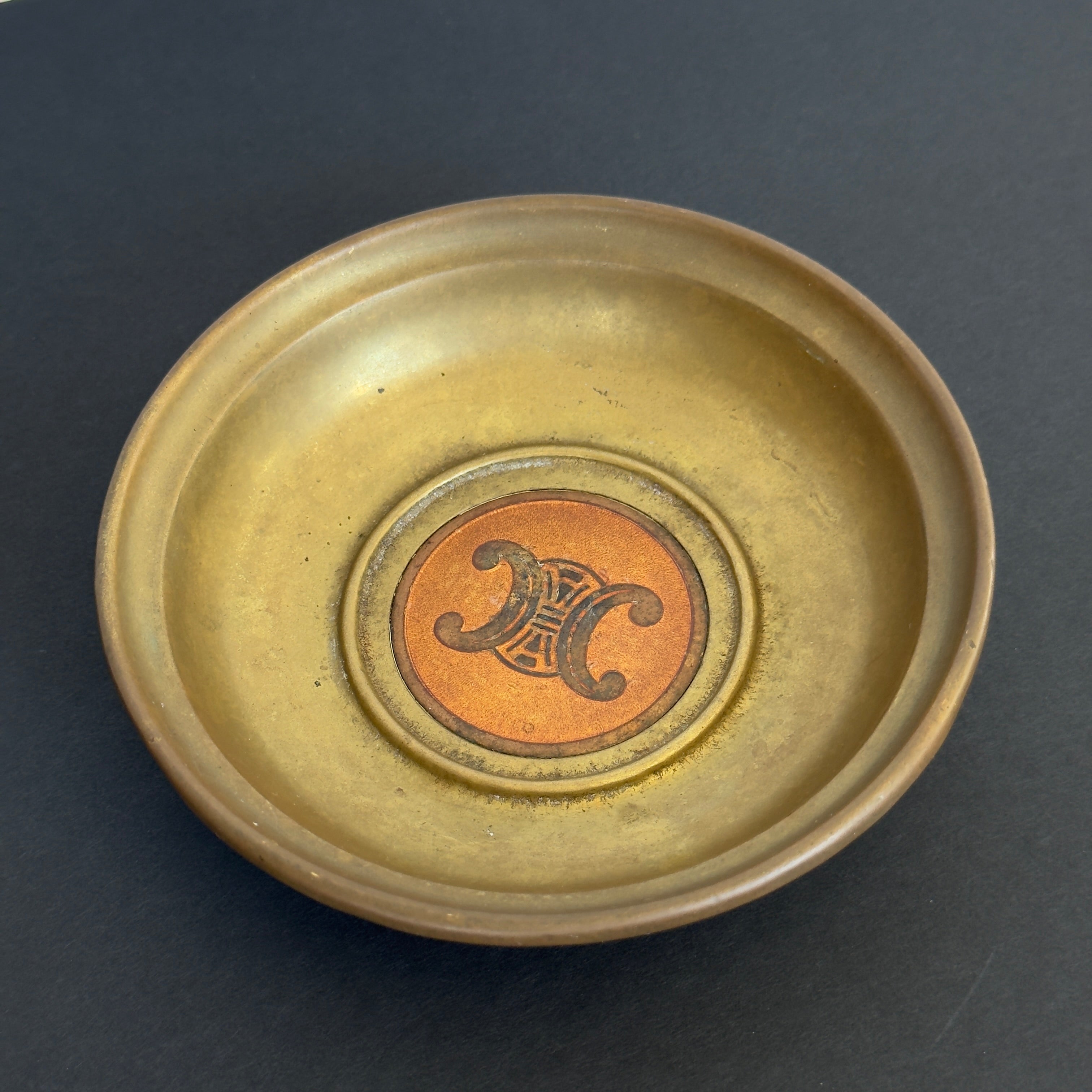 Vintage Celine Triomphe Brass Trinket Tray - Queen May
