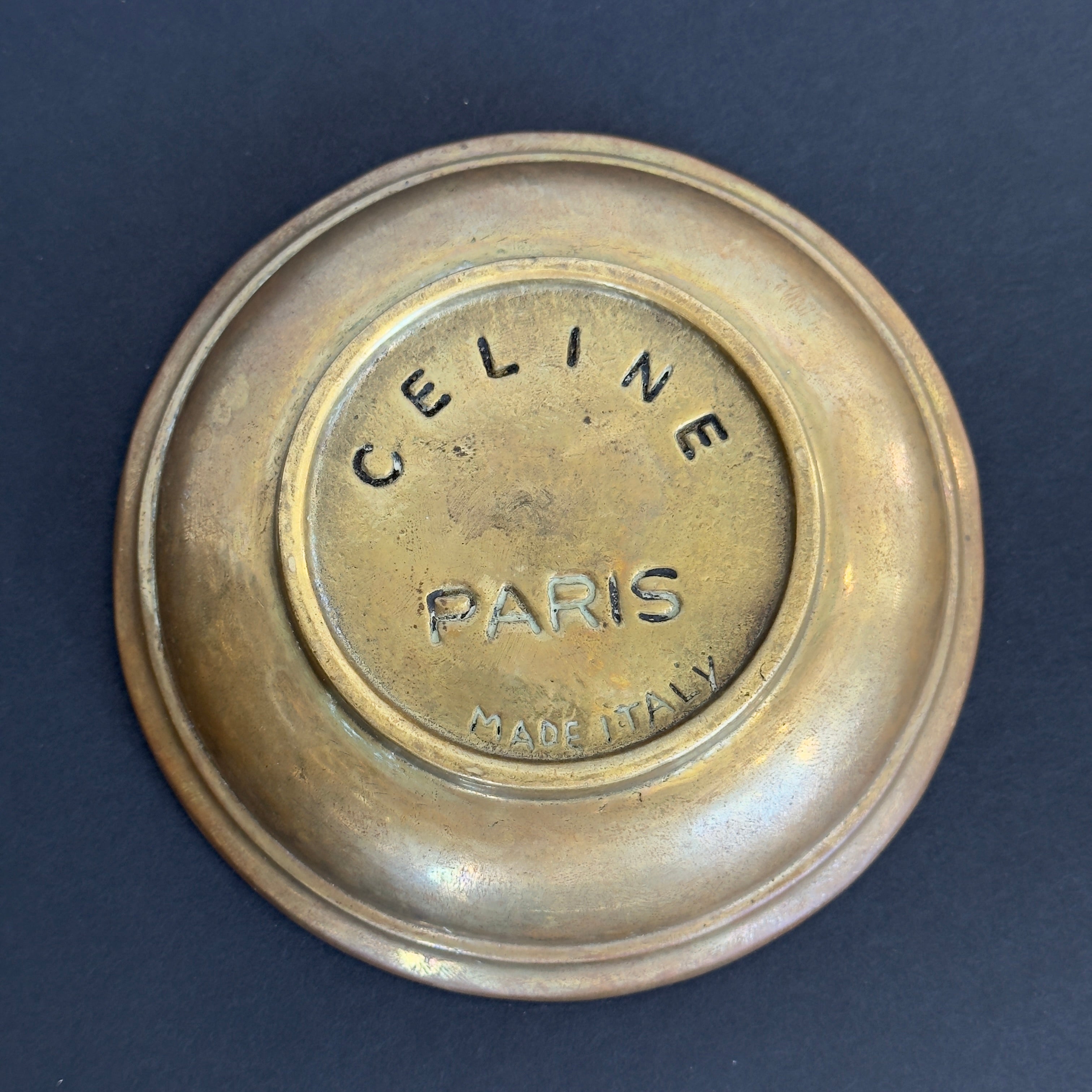 Vintage Celine Triomphe Brass Trinket Tray - Queen May