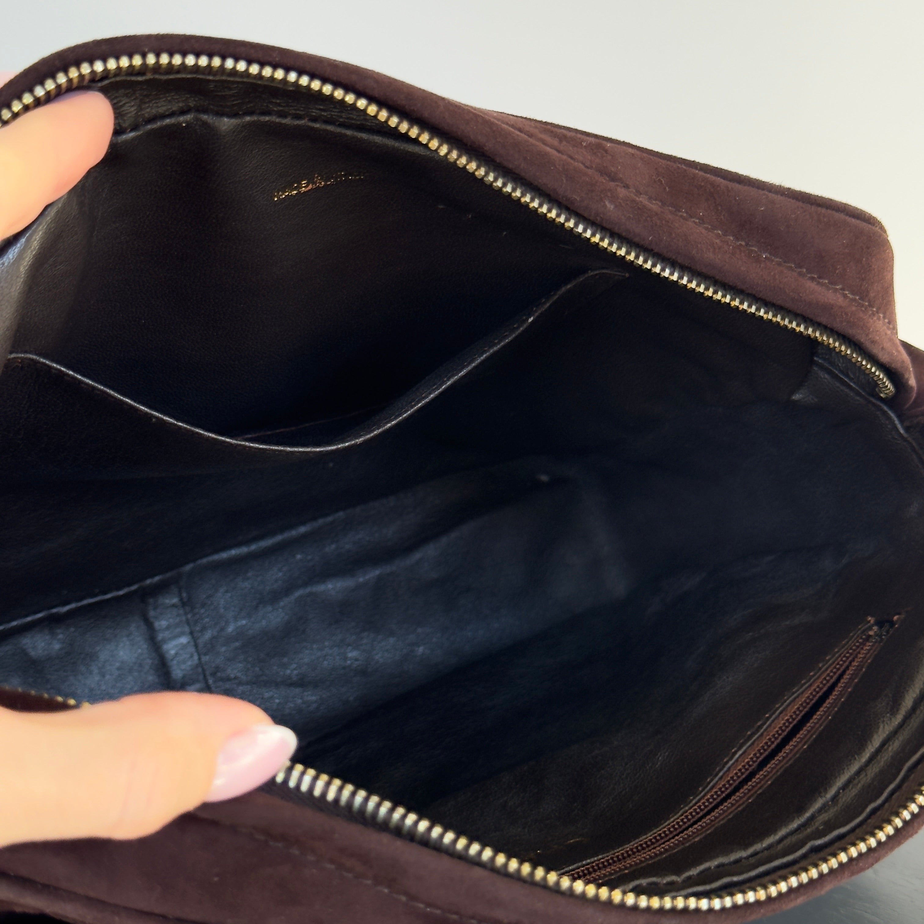 Chanel Brown Suede Camera Bag - Queen May