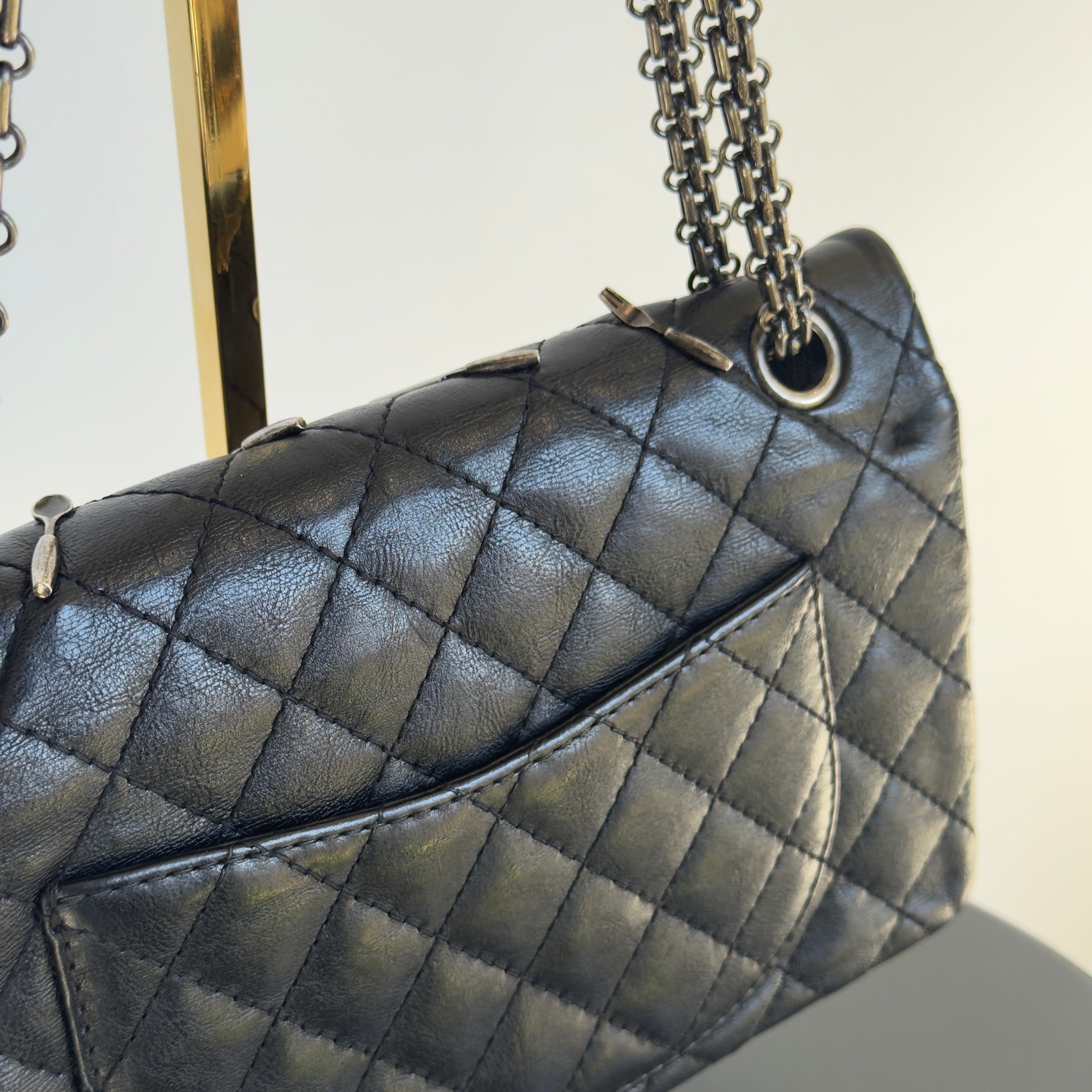 Ultra Rare Limited Edition Chanel 2015 Calfskin Brasserie Charms 2.55 Reissue Flap Bag