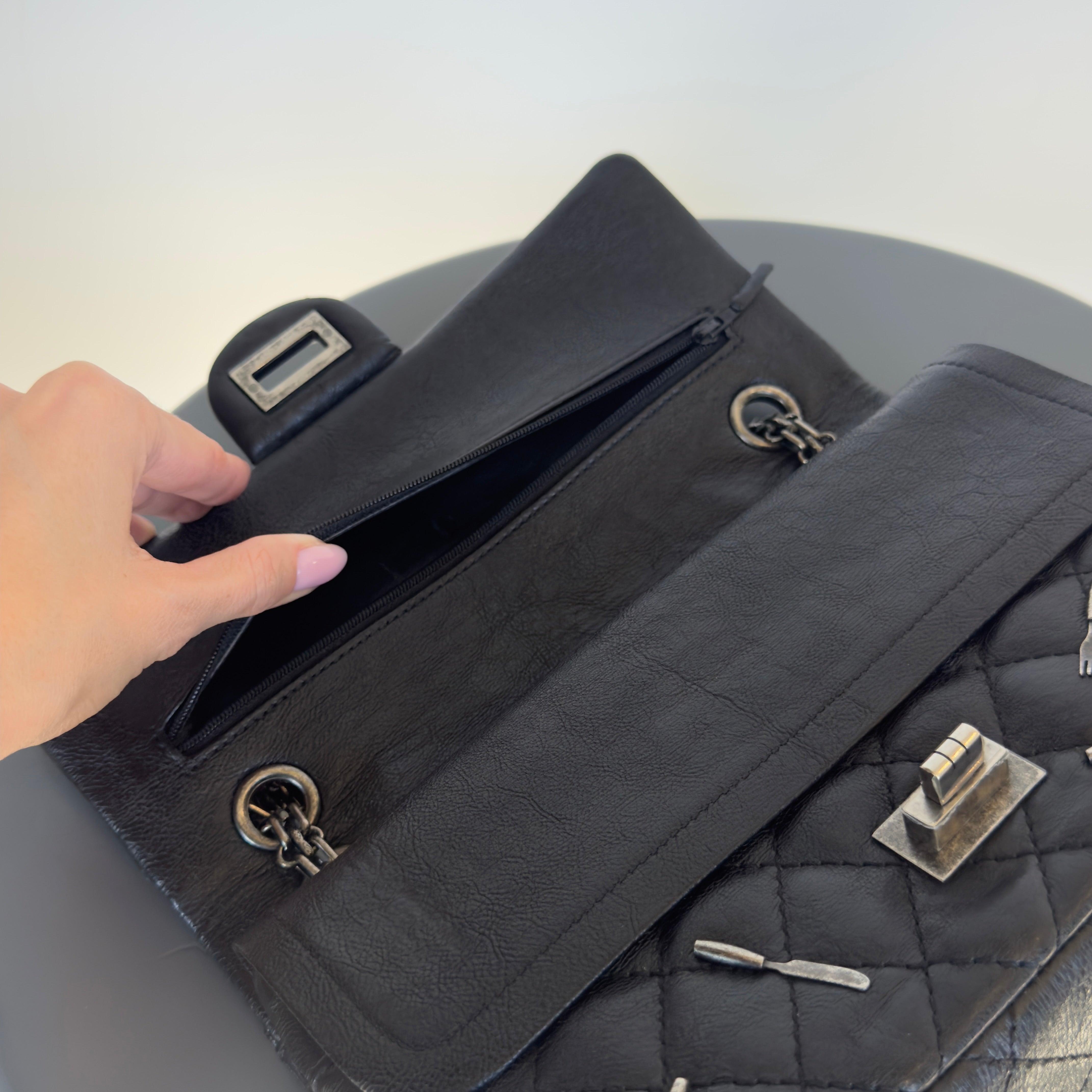 Ultra Rare Limited Edition Chanel 2015 Calfskin Brasserie Charms 2.55 Reissue Flap Bag