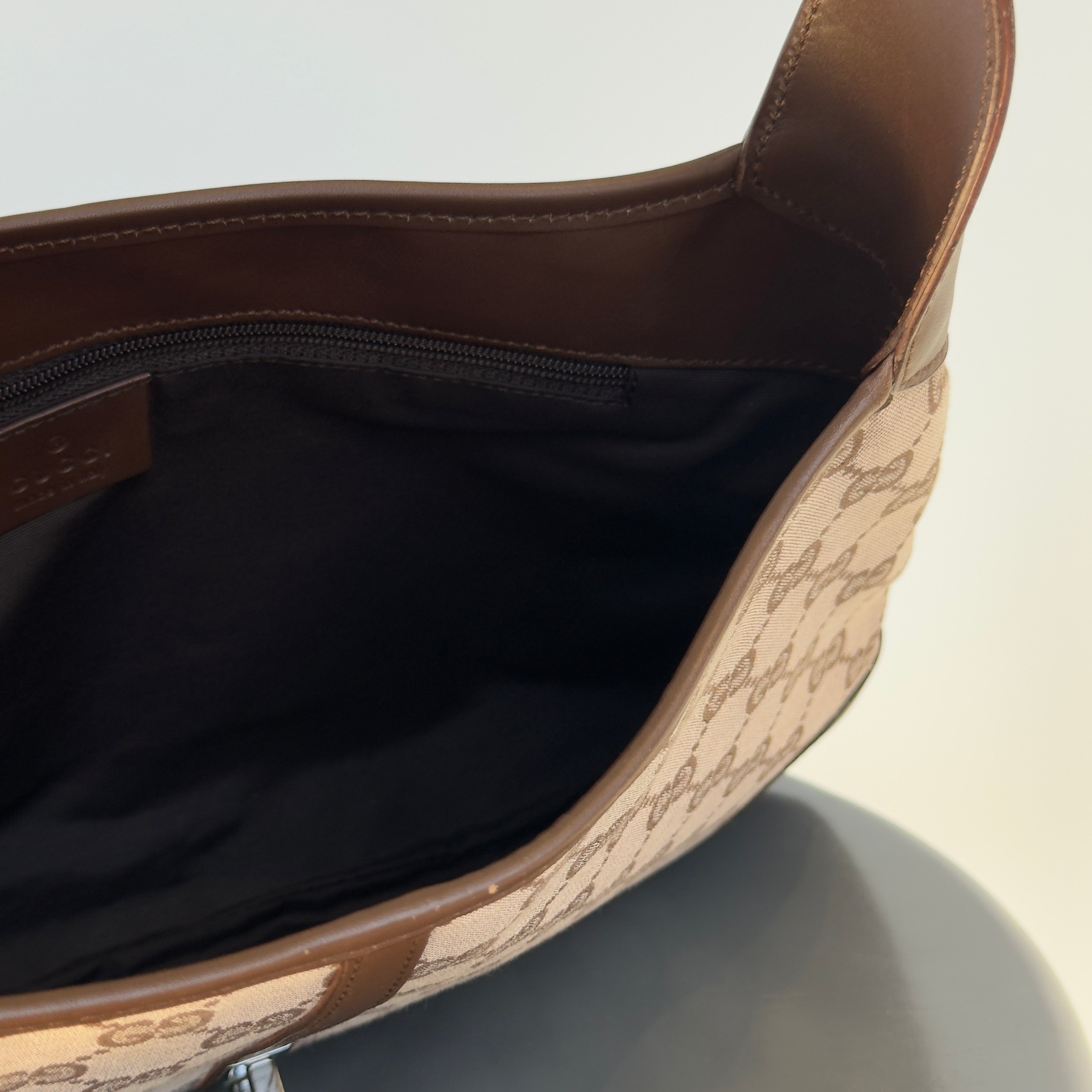 Vintage Gucci Jackie Canvas Shoulder Bag - Queen May