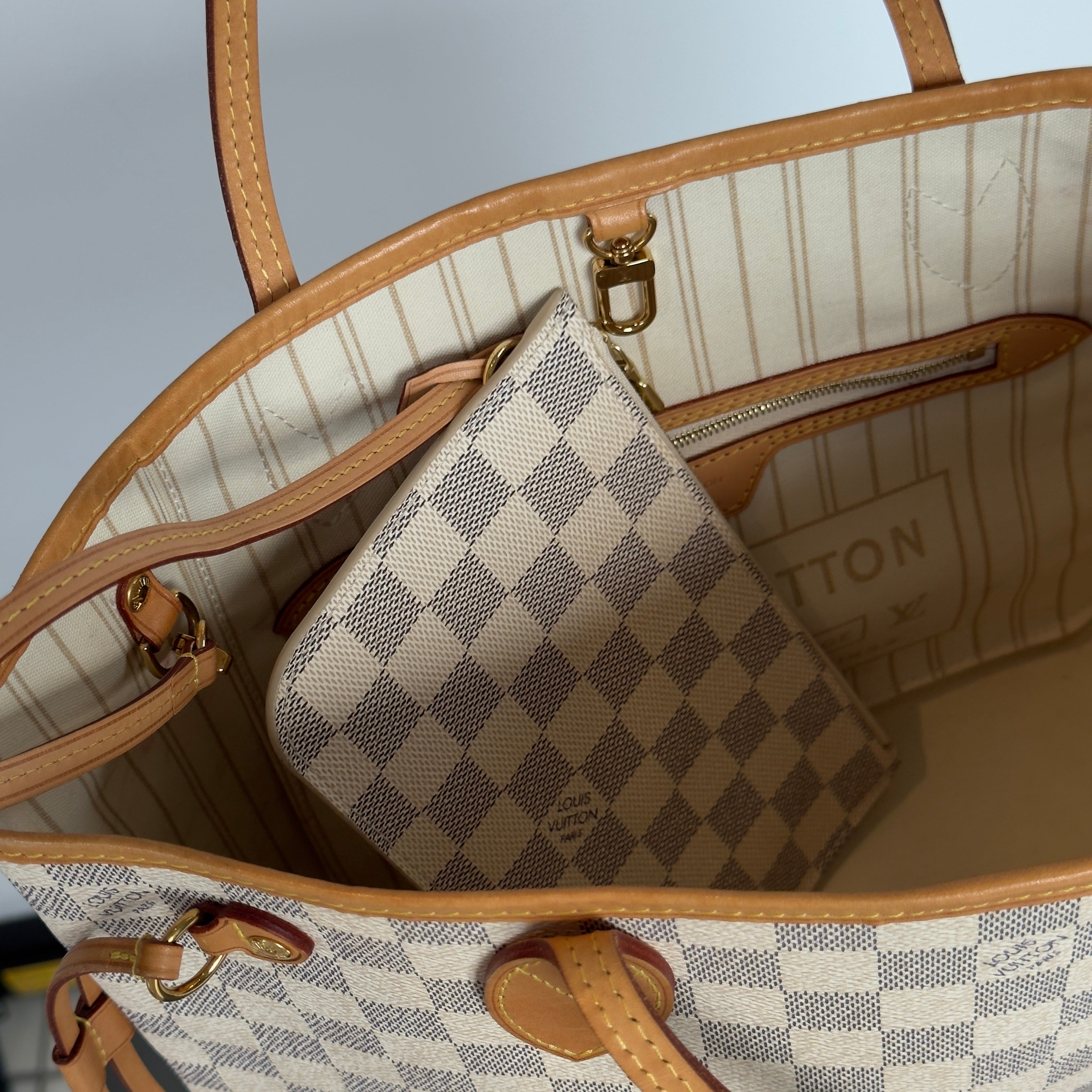 Louis Vuitton Damier Azur Neverfull PM with Pouch - Queen May