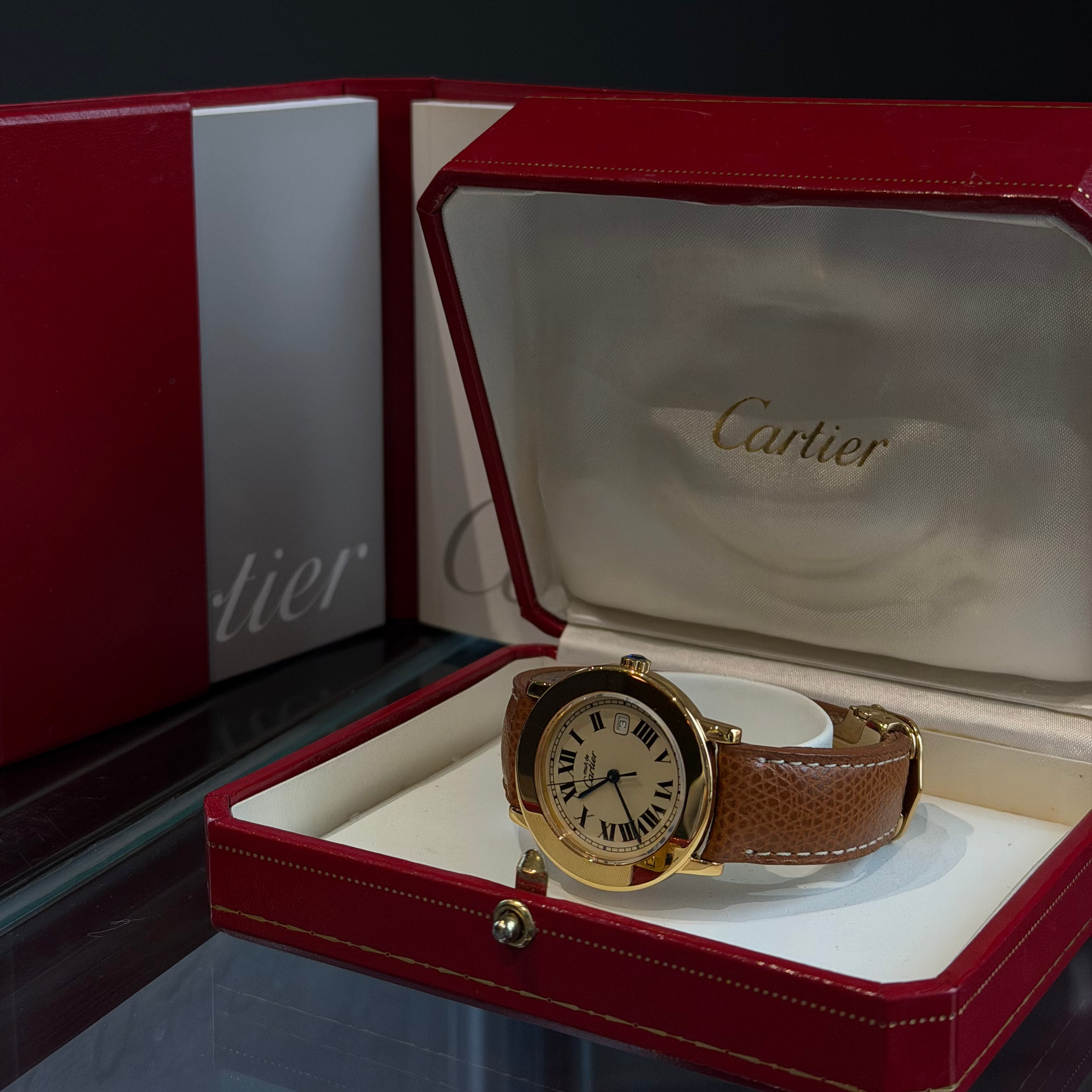 Cartier Ronde Must De Cartier Gold Plated 32.5mm Ref W1006822 With Box and Papers - Queen May