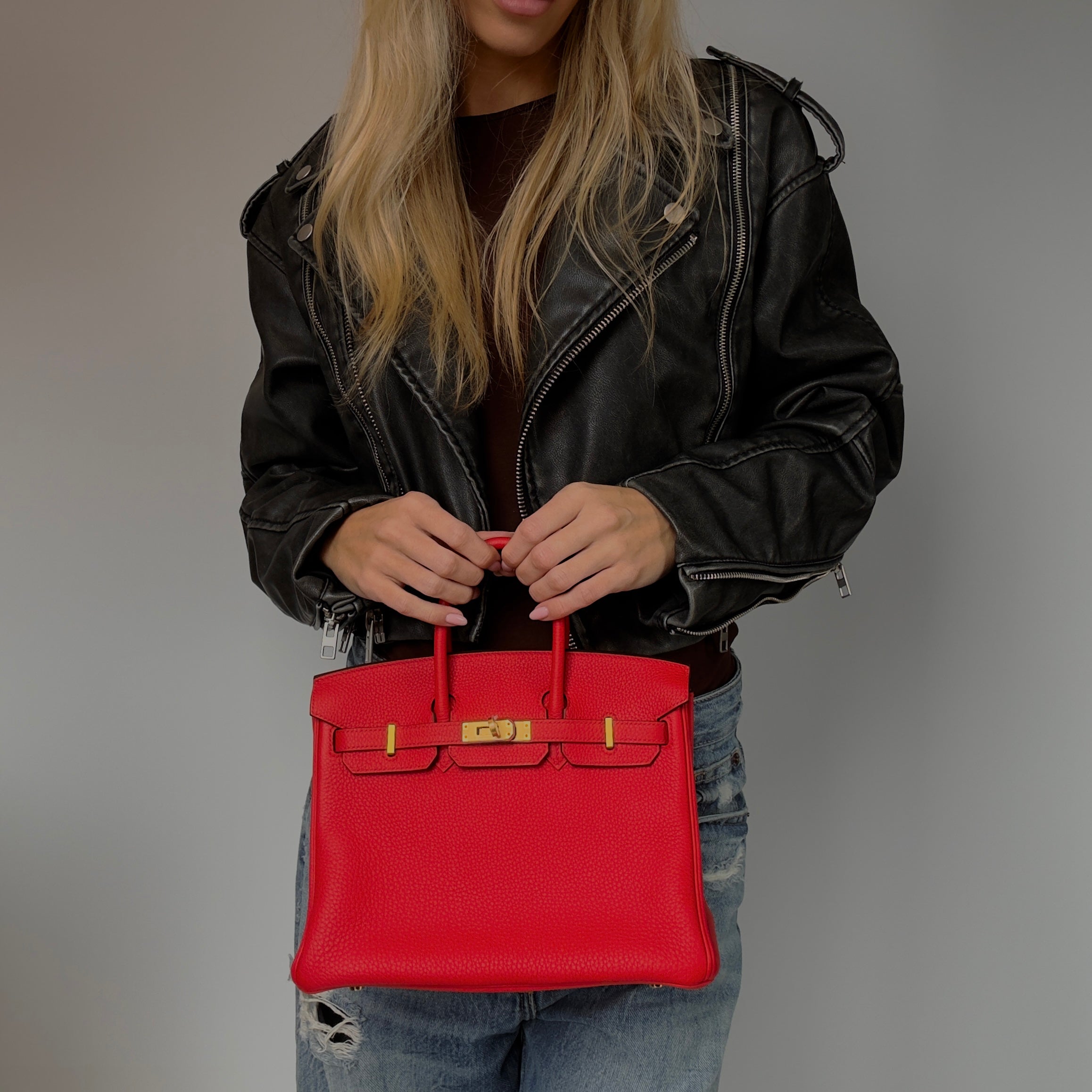 Hermes Birkin 25 Rouge De Coeur Togo Gold Toned Hardware - Queen May