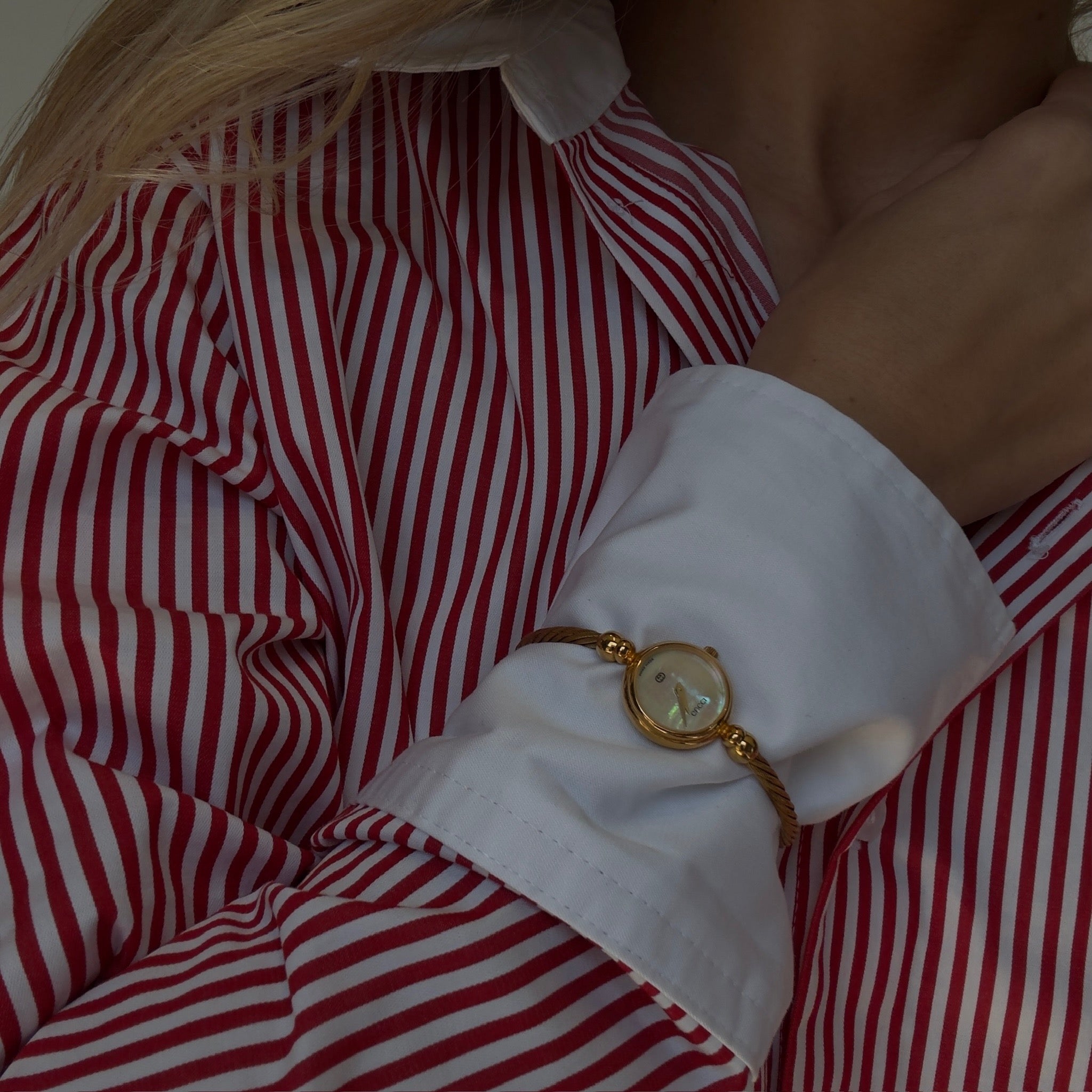 Gucci 20mm Mother Of Pearl Rope Bangle Watch - Queen May