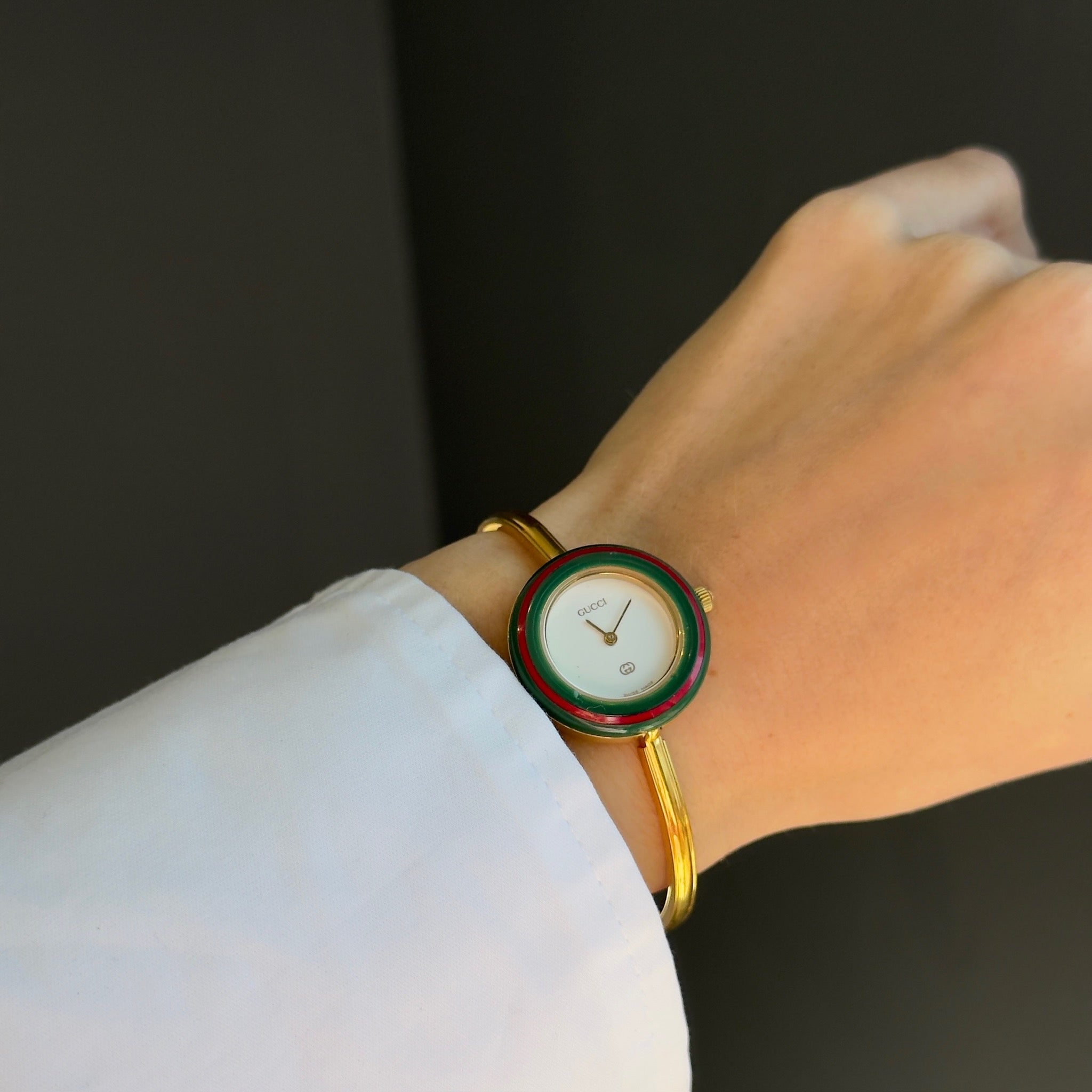 Vintage Gucci Interchangeable Bezel Bangle Watch - Queen May
