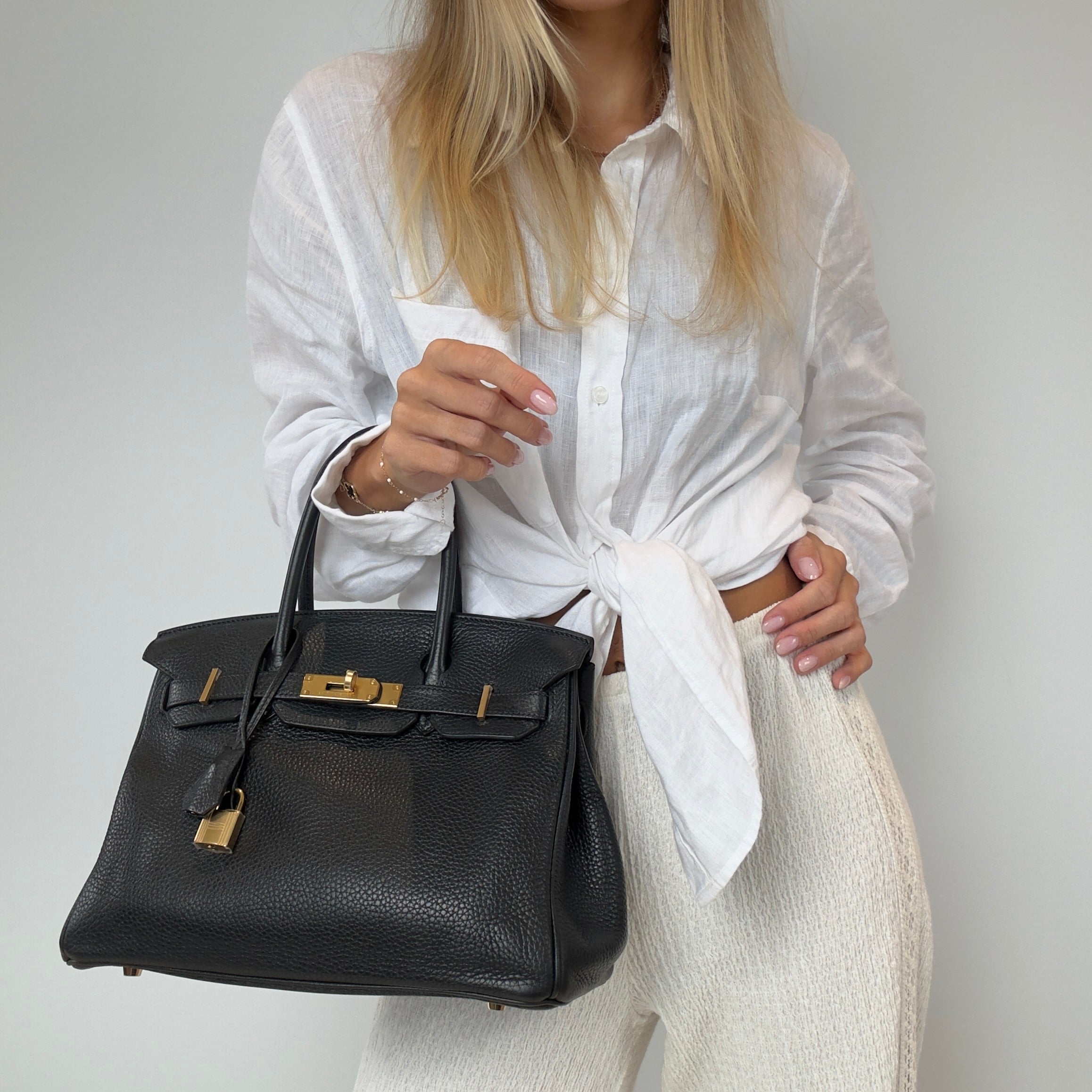 Hermes Birkin 30 Black Togo Gold Gold Hardware 2015 - Queen May